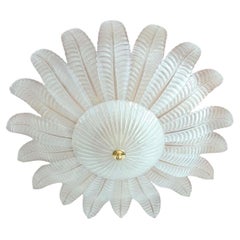 Large Murano Glass Flush Mount Chandelier