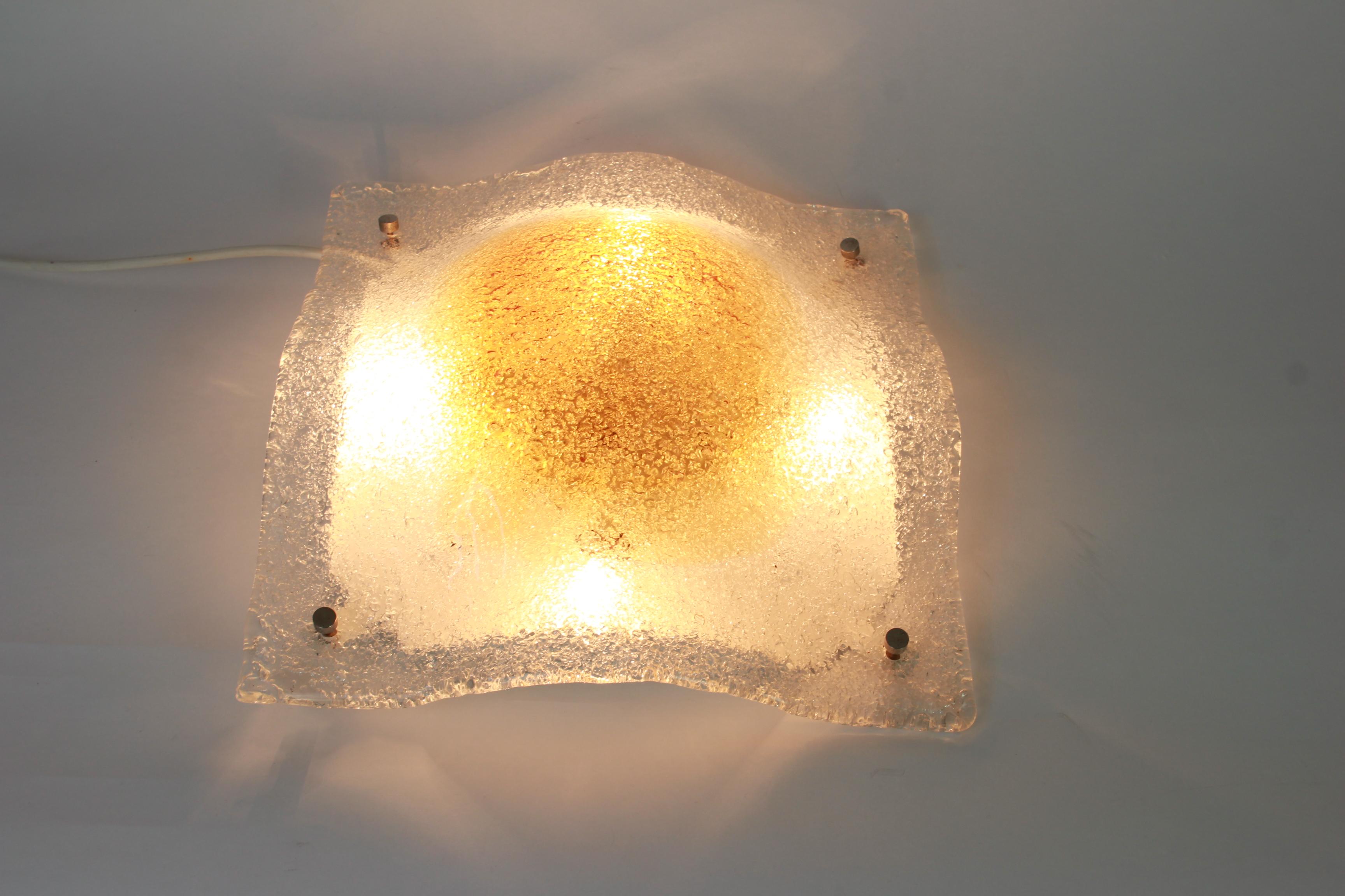 Large Murano Glass Flush mount, Italy, 1960s In Good Condition For Sale In Aachen, NRW