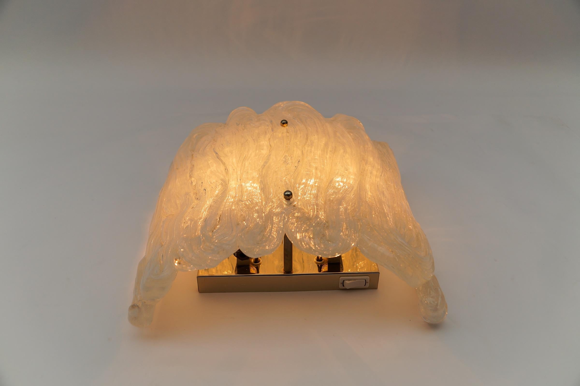 Large Murano Glass Wall Lamp J.T. Kalmar, 1960s For Sale 5