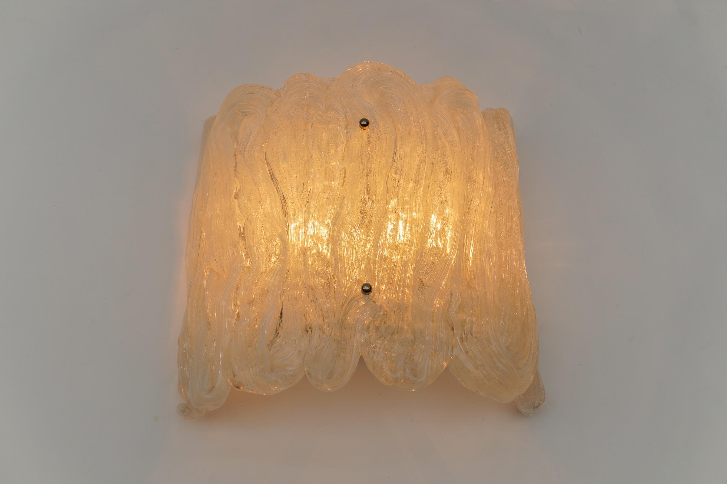 Mid-20th Century Large Murano Glass Wall Lamp J.T. Kalmar, 1960s For Sale