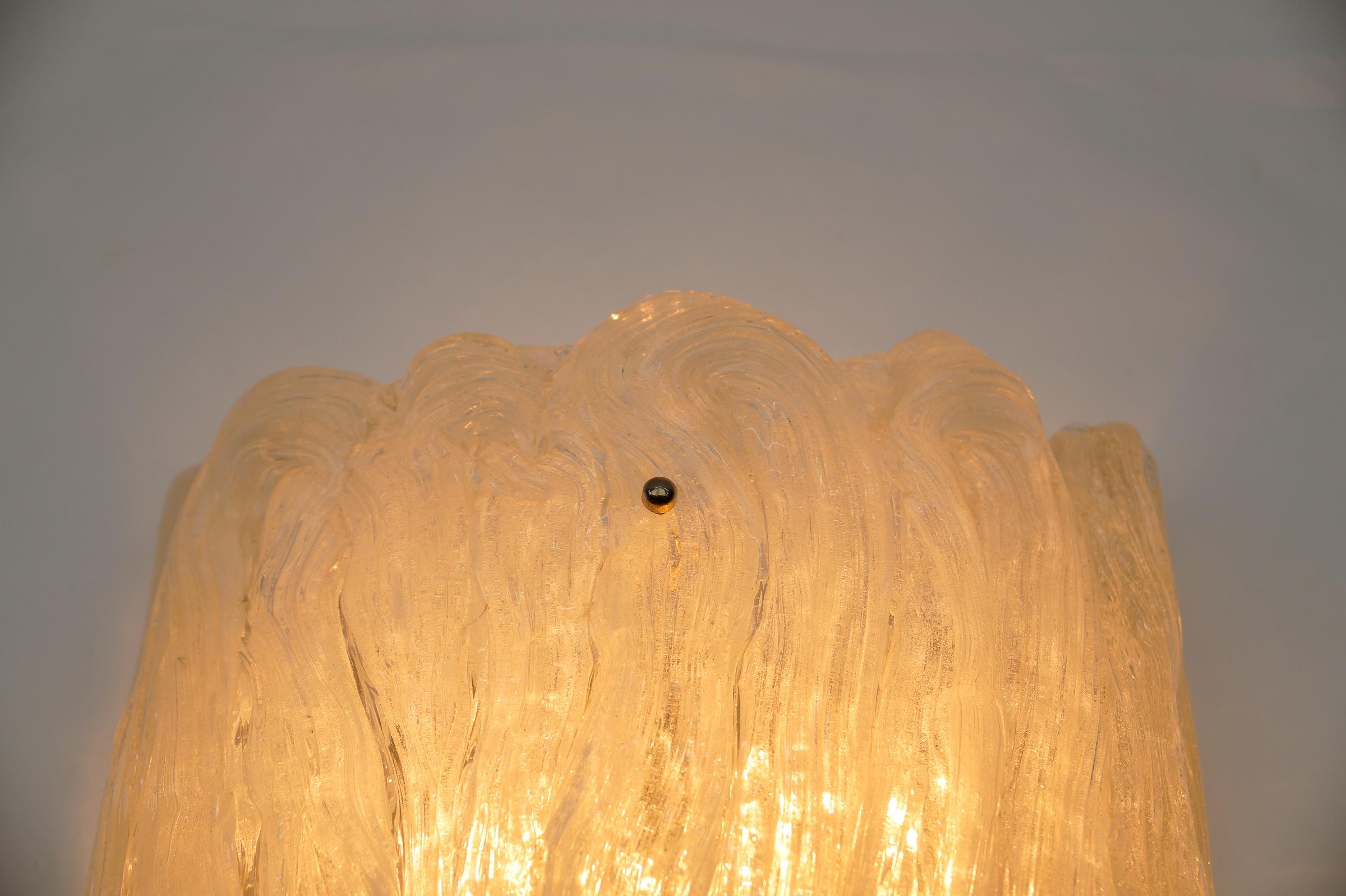 Large Murano Glass Wall Lamp J.T. Kalmar, 1960s For Sale 1