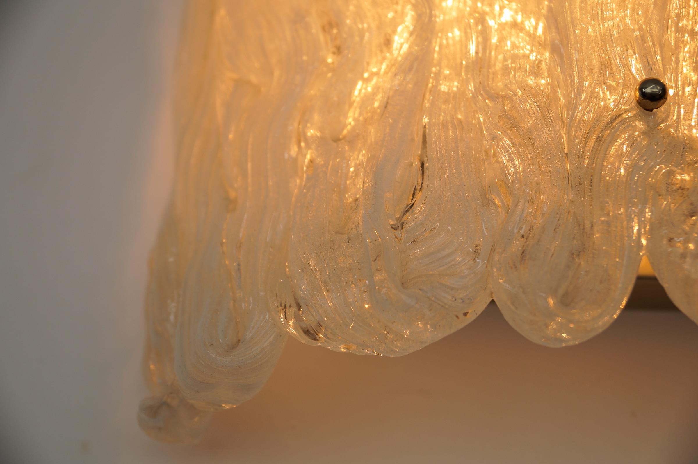 Large Murano Glass Wall Lamp J.T. Kalmar, 1960s For Sale 2