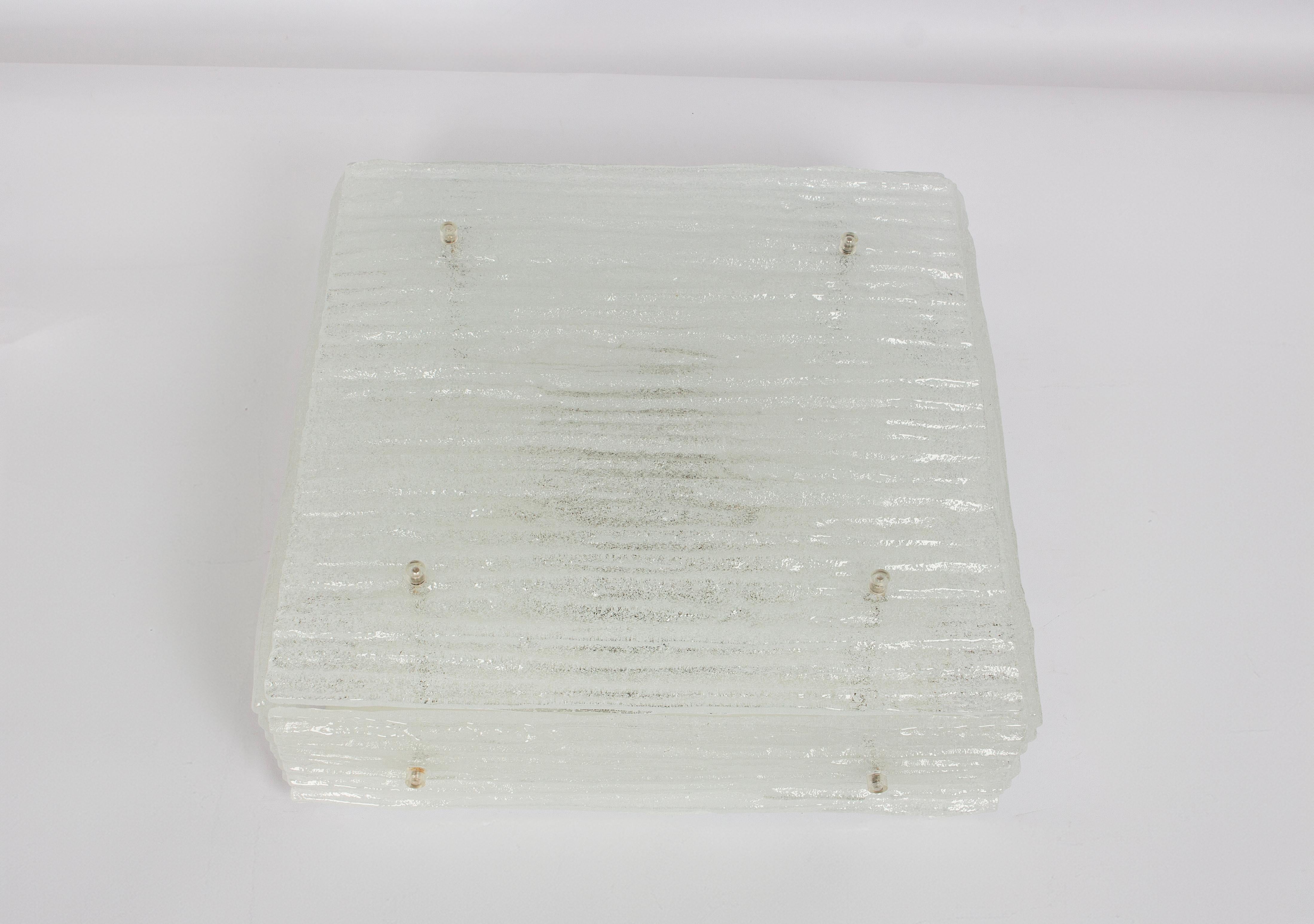 Large Murano Glass Flushmount by Kalmar, Austria, 1960s For Sale 3