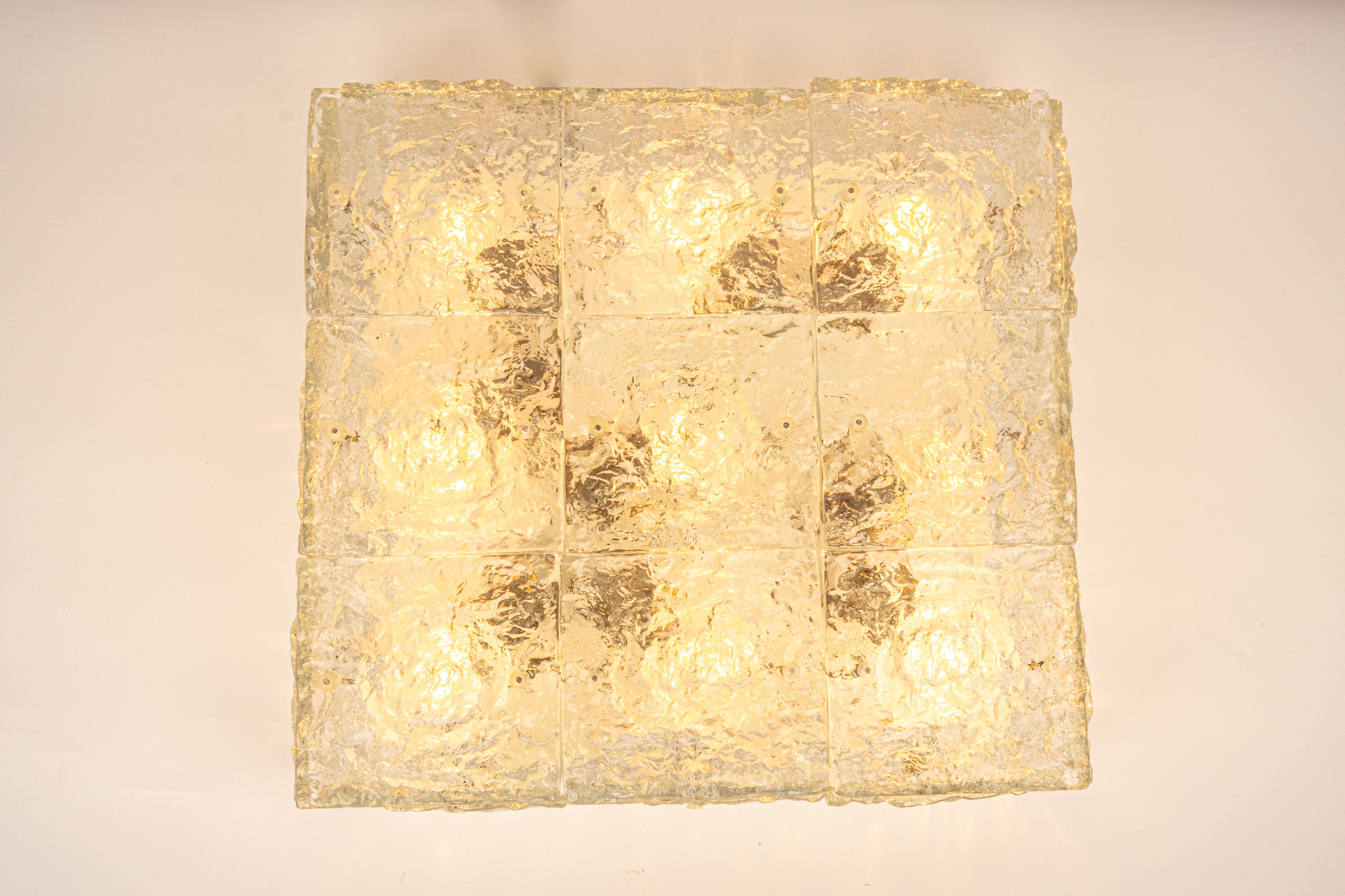 1 des 3 grands plafonniers en verre de Murano de Kalmar, Autriche, années 1960 en vente 3
