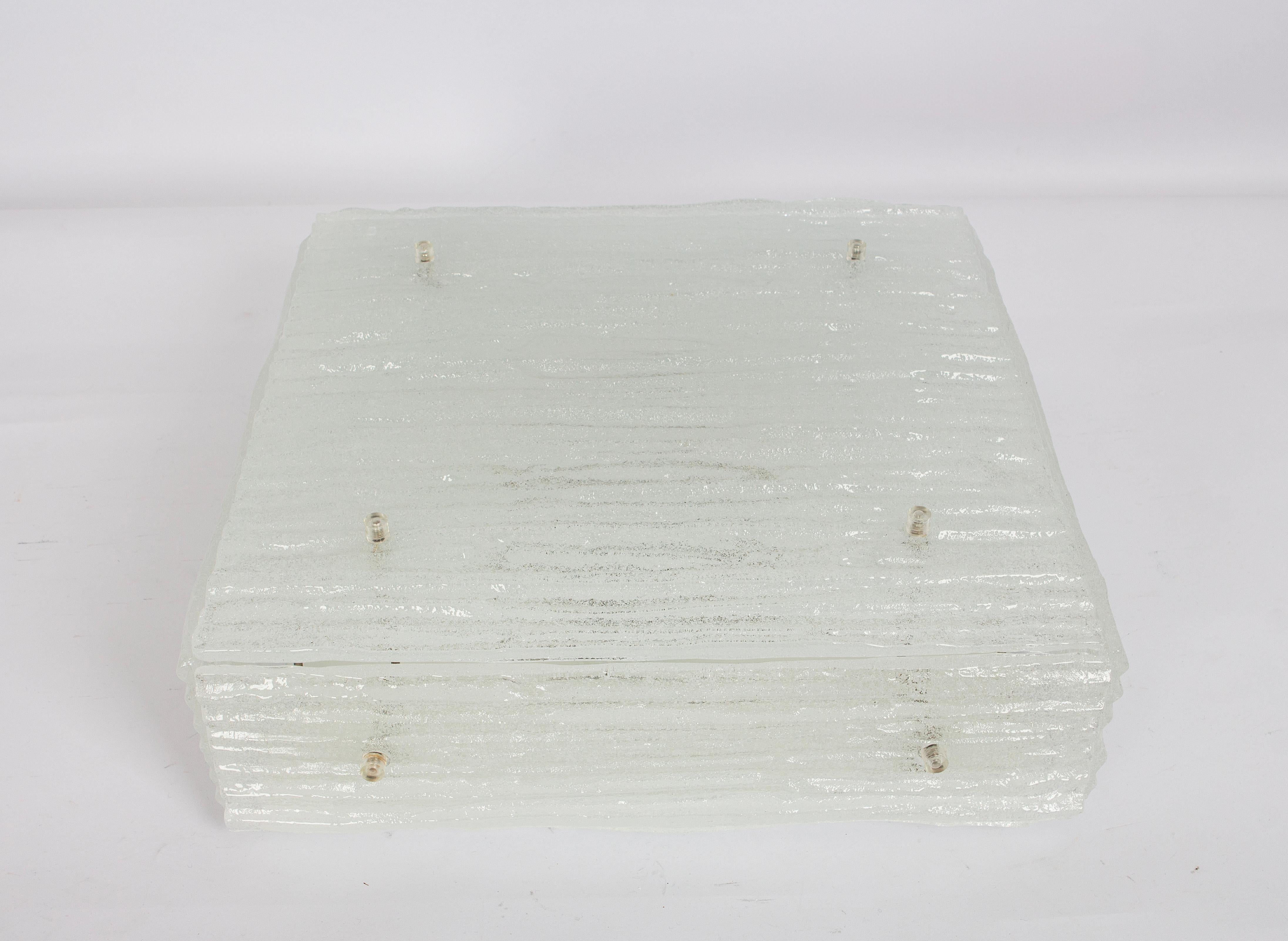 Large Murano Glass Flushmount by Kalmar, Austria, 1960s For Sale 2