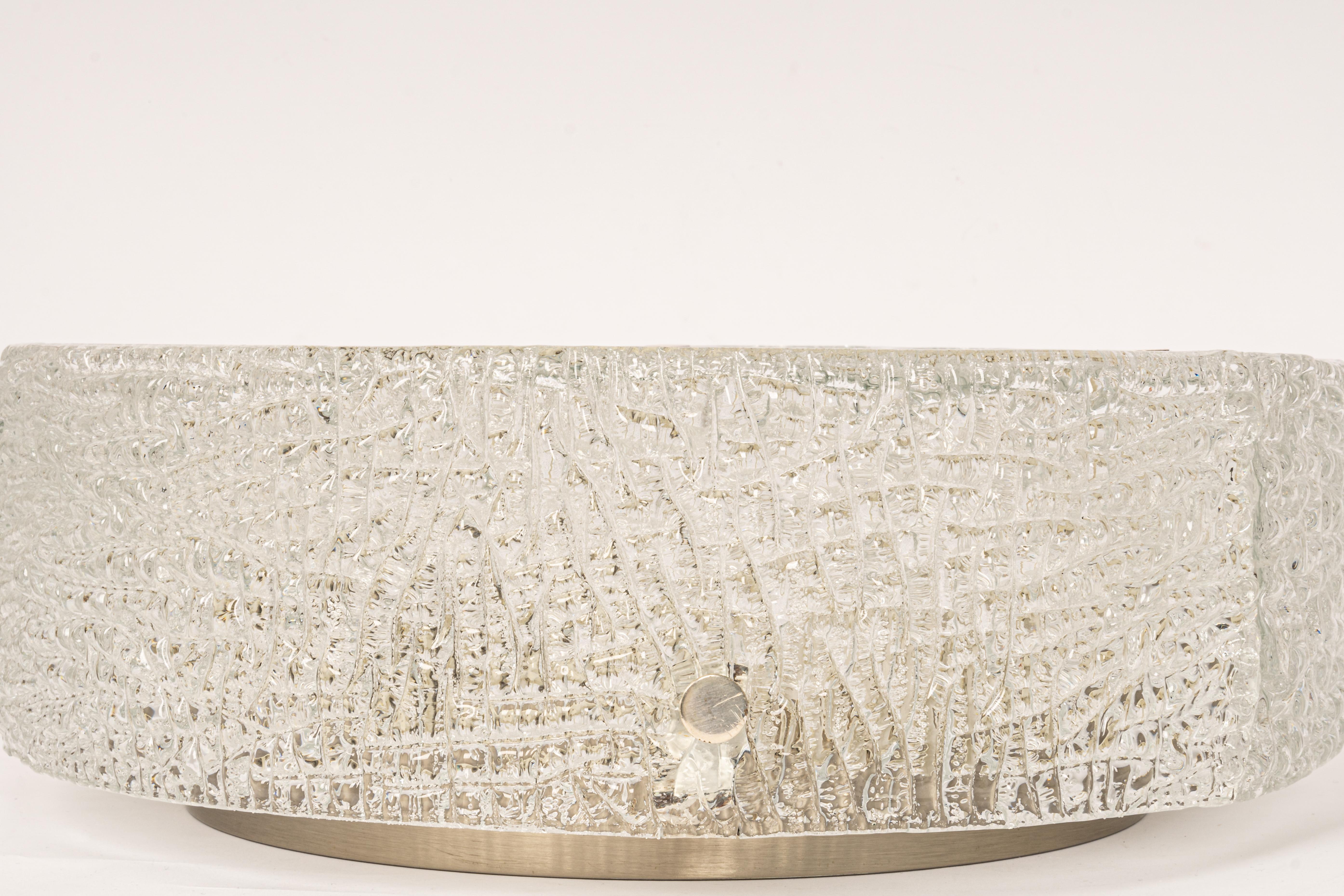 Mid-Century Modern 1 des 3 grands luminaires en verre de Murano par Kaiser, Allemagne, années 1960 en vente