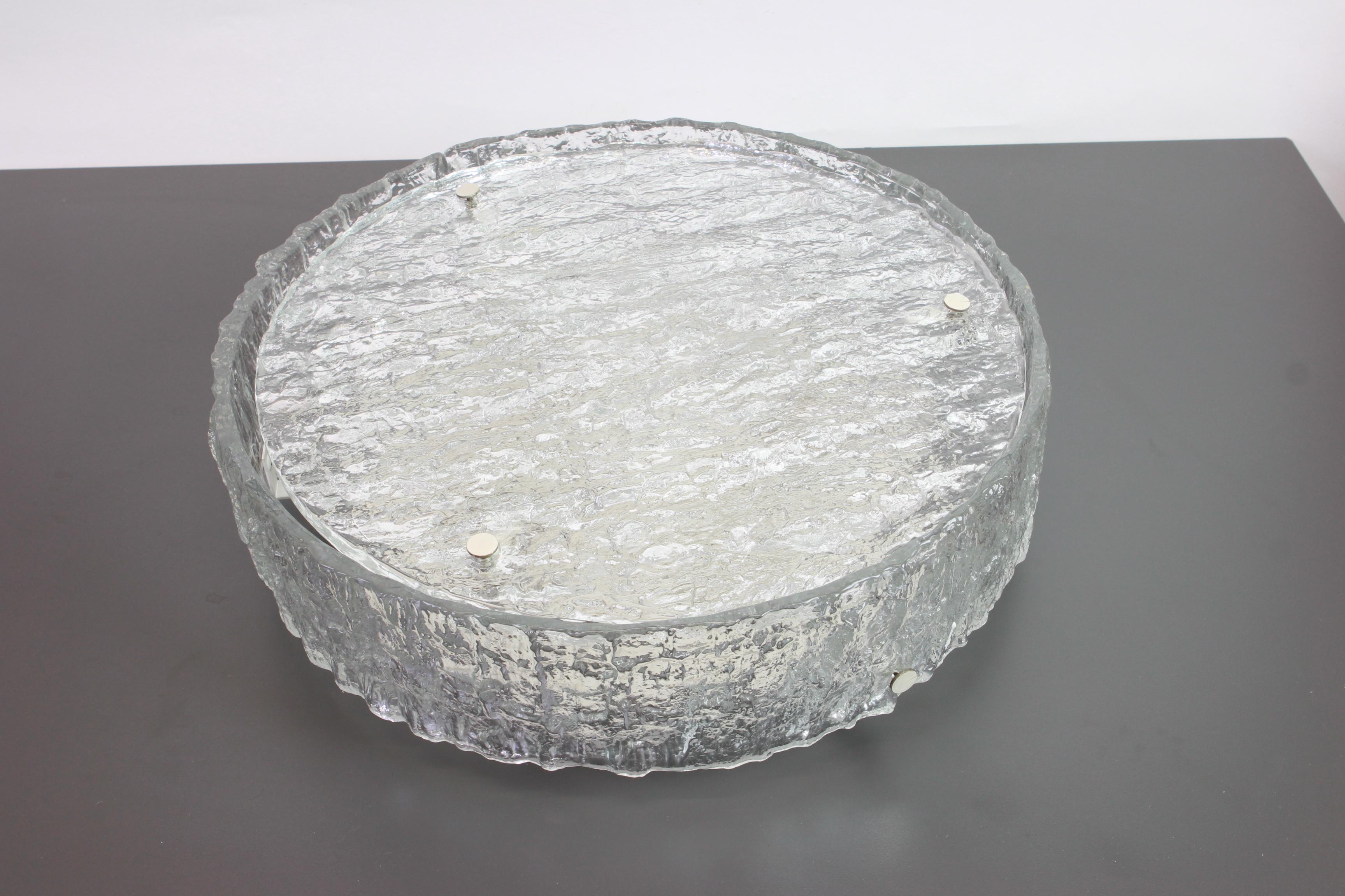 Mid-Century Modern 1 des 2 grands luminaires en verre de Murano par Kaiser, Allemagne, années 1960 en vente