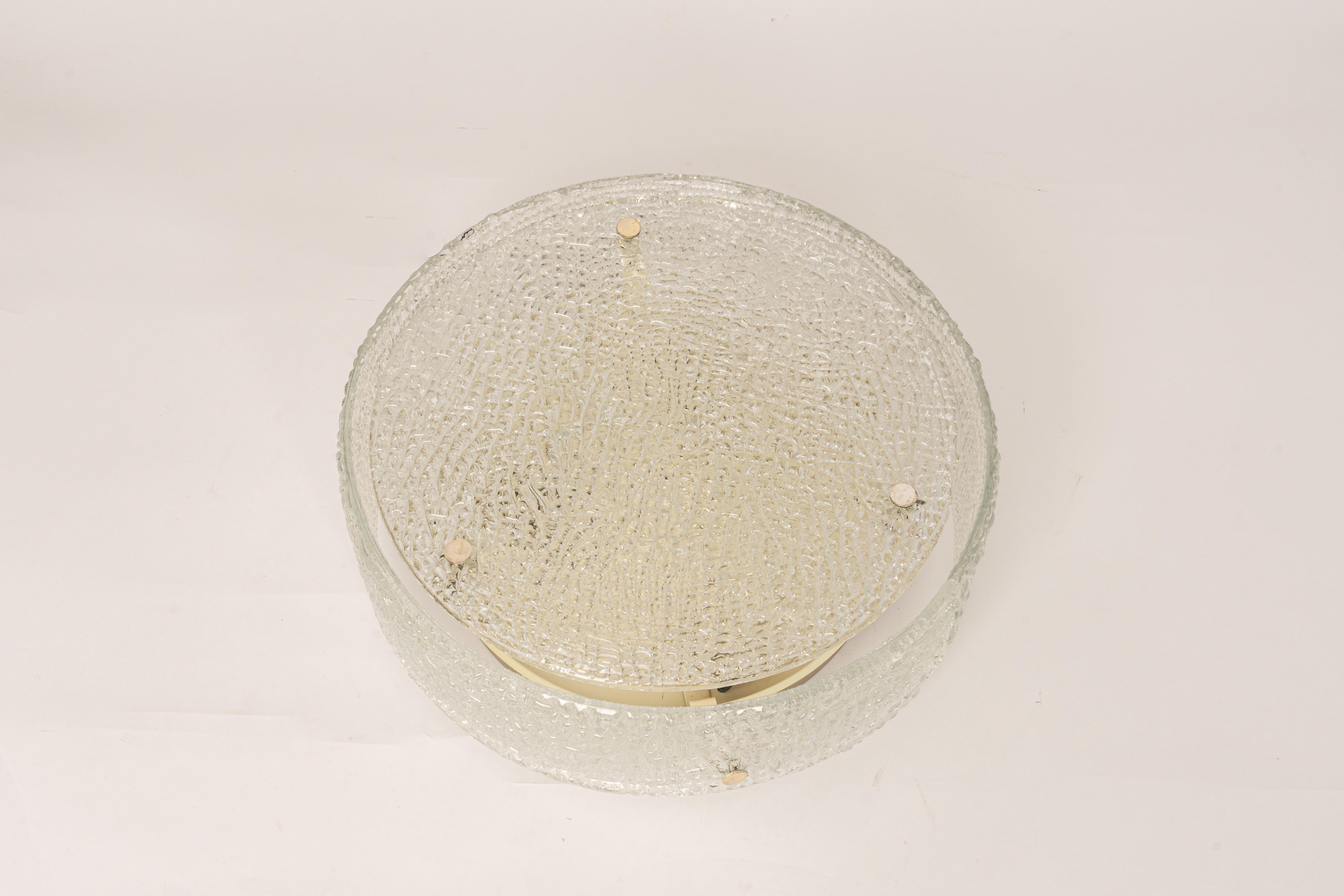 Allemand 1 des 3 grands luminaires en verre de Murano par Kaiser, Allemagne, années 1960 en vente