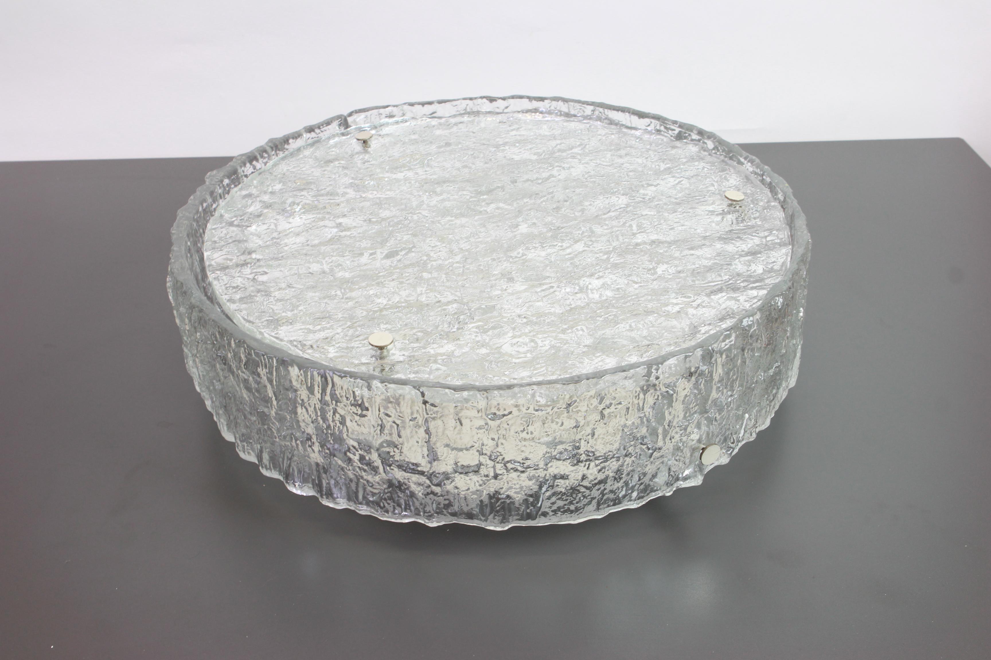 Allemand 1 des 2 grands luminaires en verre de Murano par Kaiser, Allemagne, années 1960 en vente