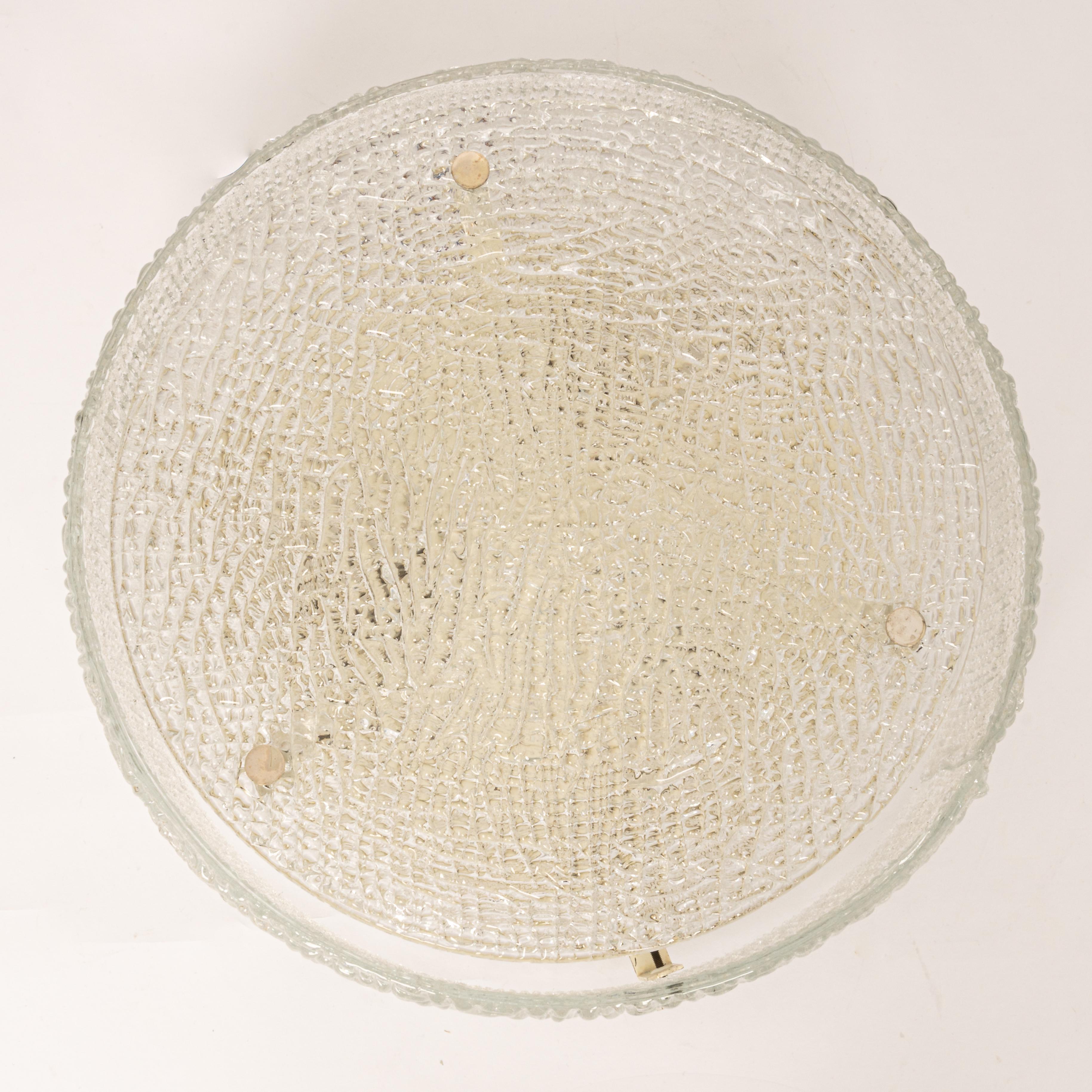 1 des 3 grands luminaires en verre de Murano par Kaiser, Allemagne, années 1960 Bon état - En vente à Aachen, NRW