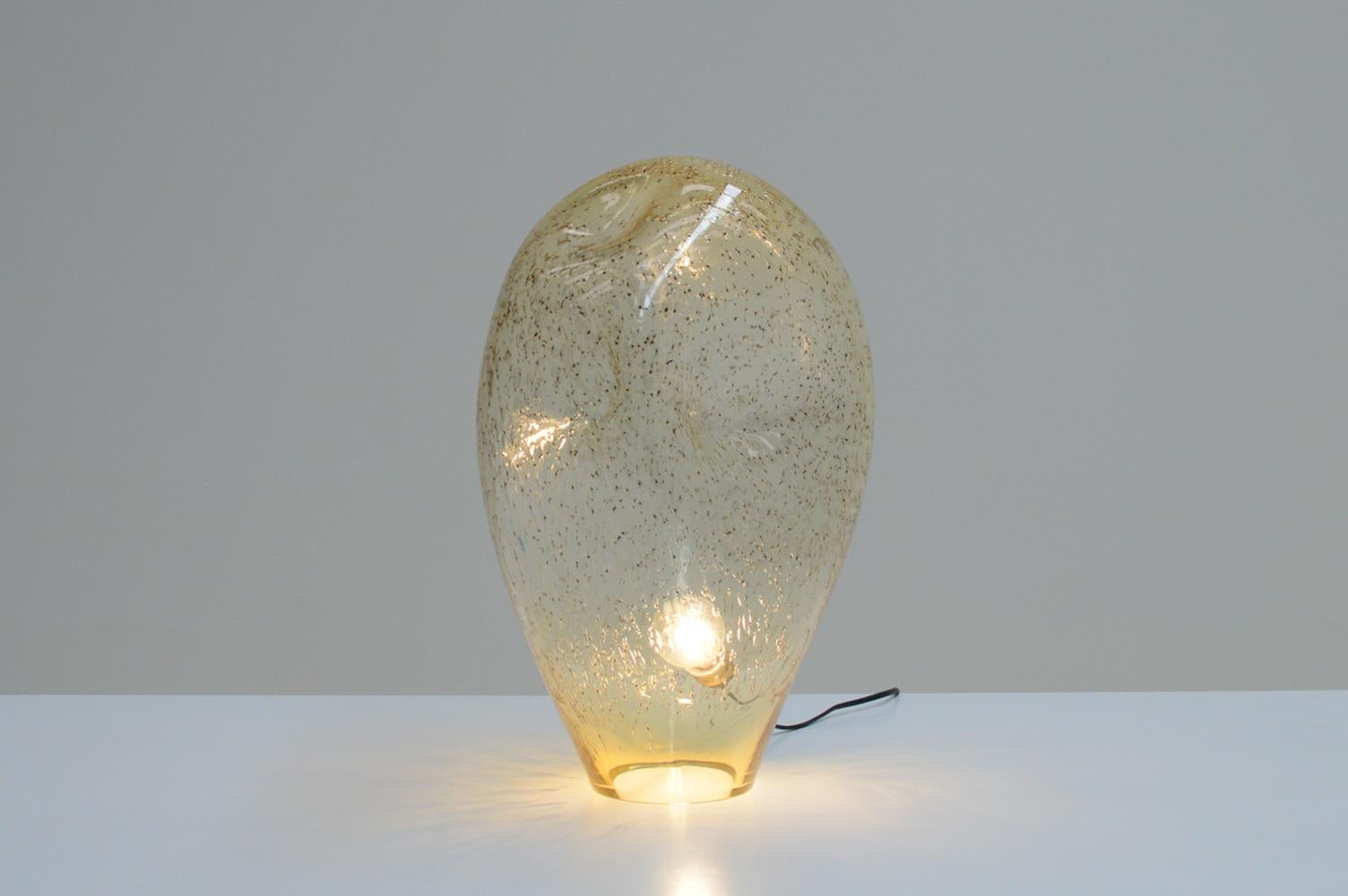 Italian Large Murano glass free-form table lamp from La Murrina, Italy 70s. For Sale