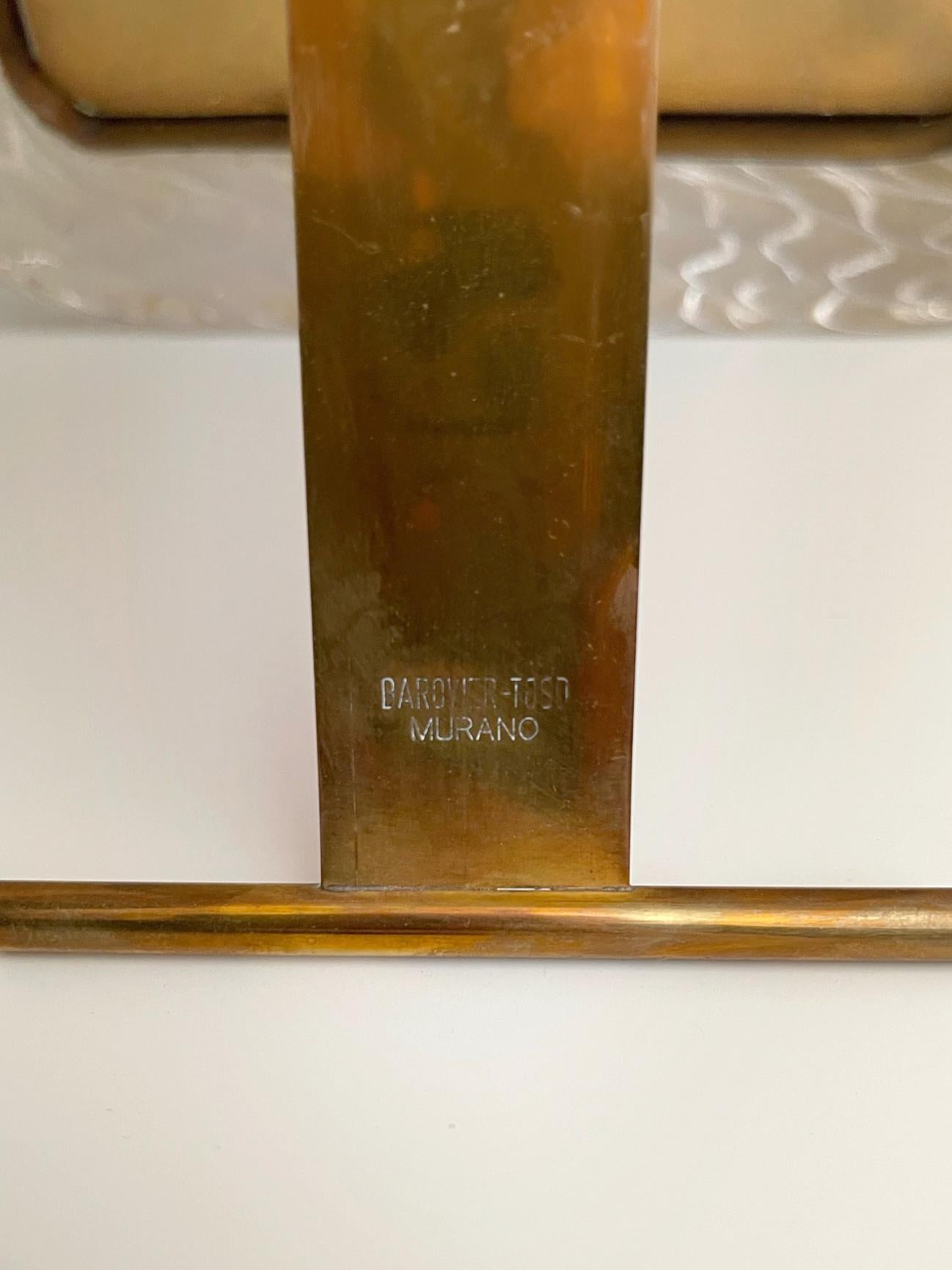 Barovier & Toso Murano Glas Bilderrahmen mit Messingband, Italien, 1950er Jahre (20. Jahrhundert) im Angebot