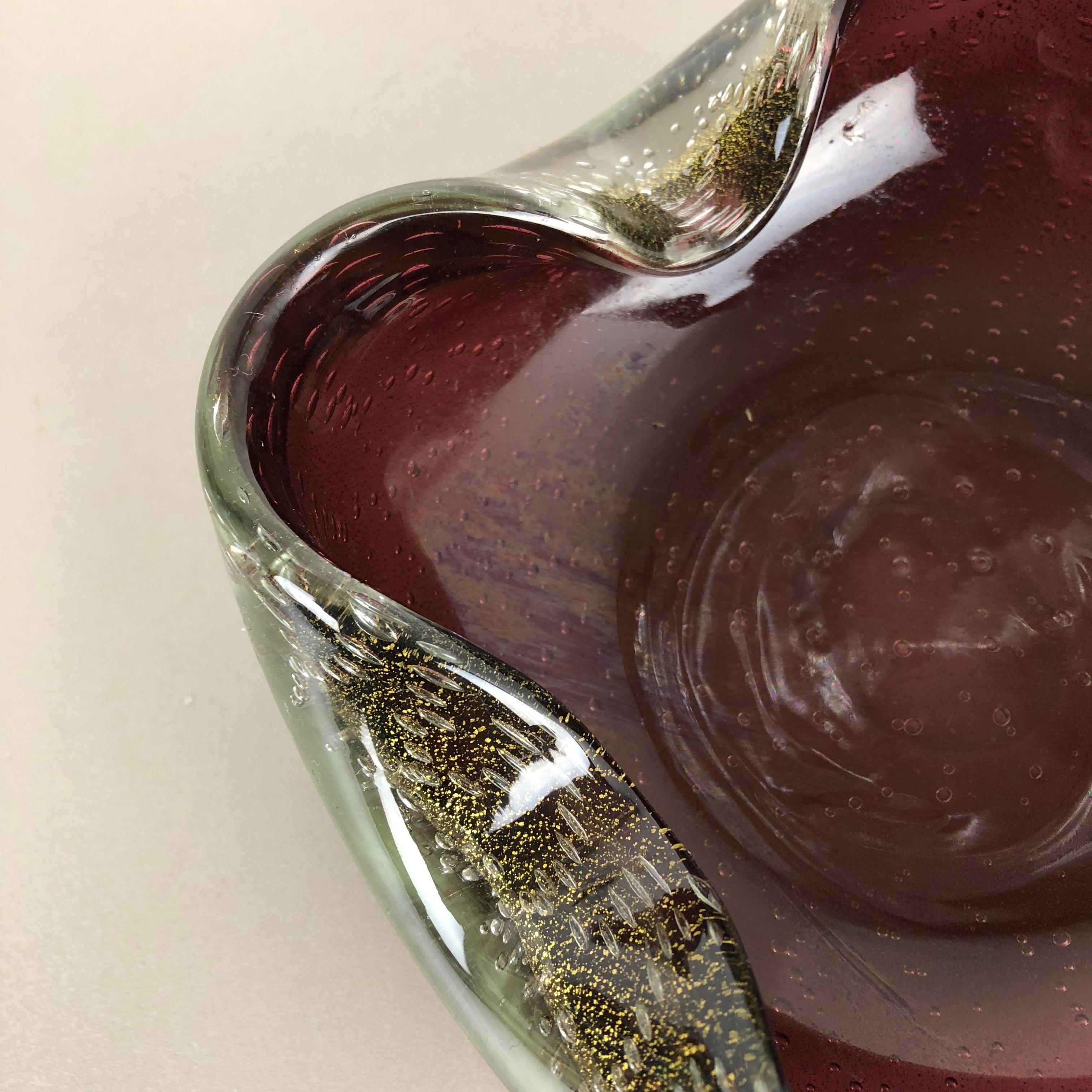 Grande posacenere a conchiglia con elemento a ciotola in vetro di Murano 
