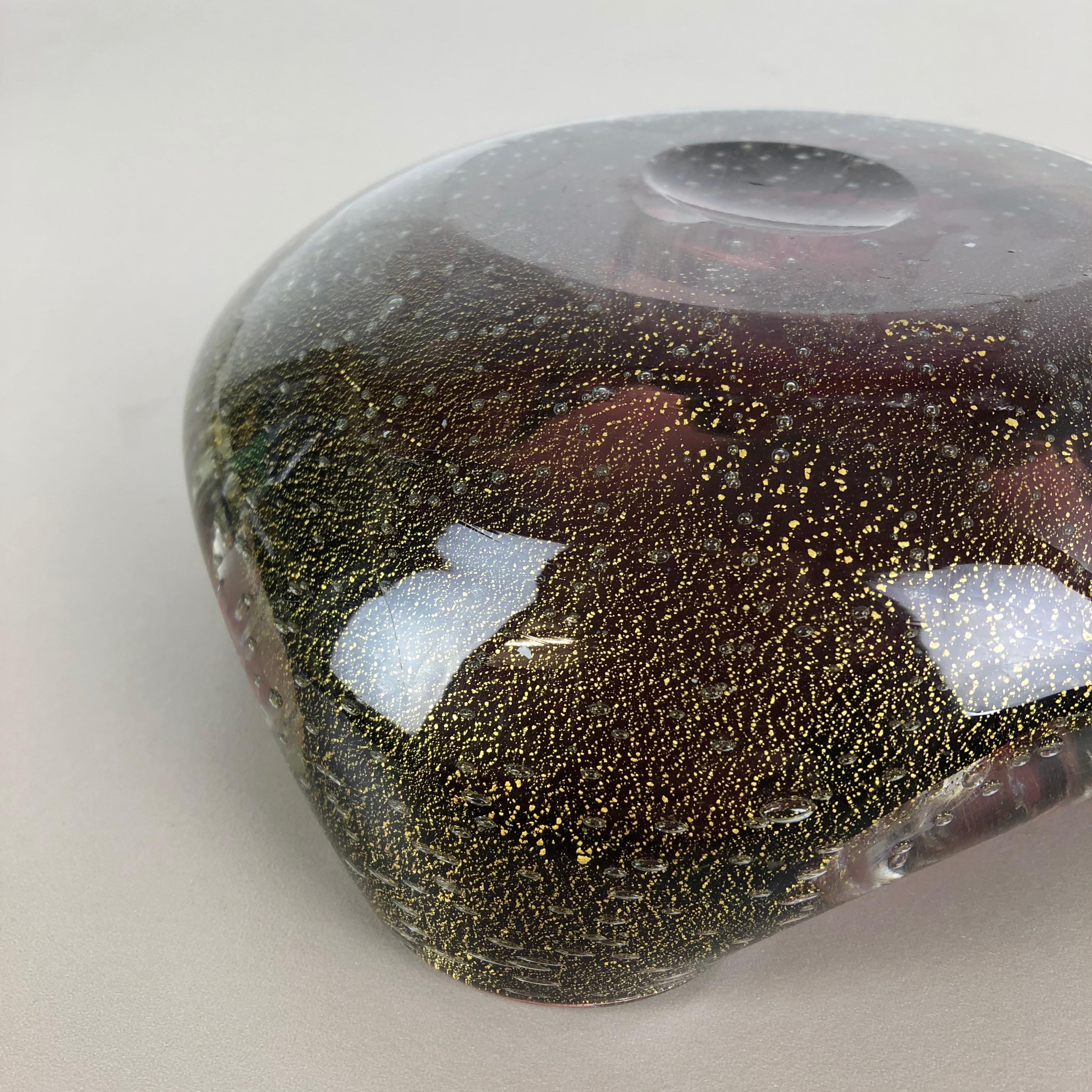 Grande posacenere a conchiglia con elemento a ciotola in vetro di Murano 