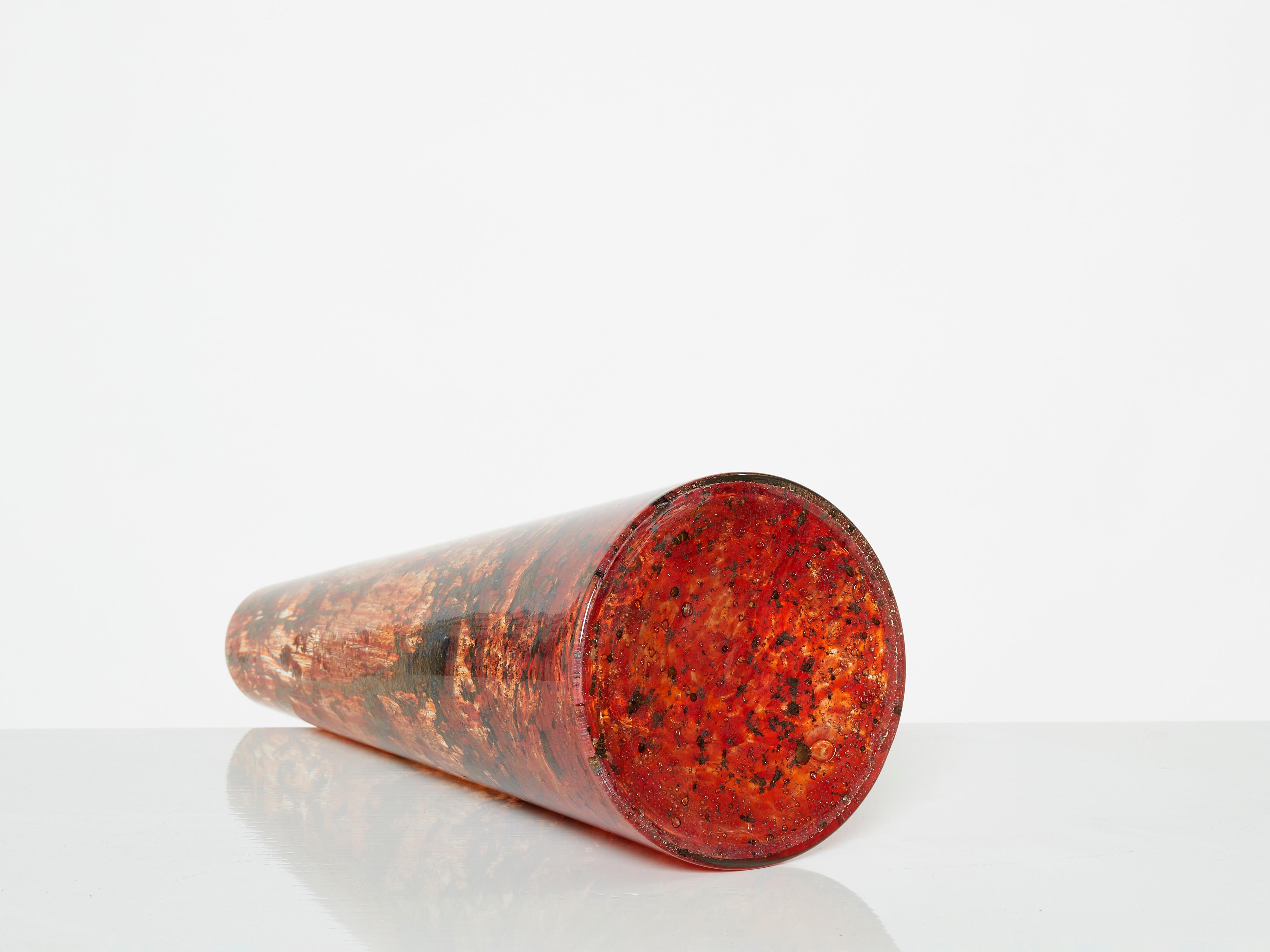 Large Murano Glass Inclusion Vase, 1970 For Sale 1
