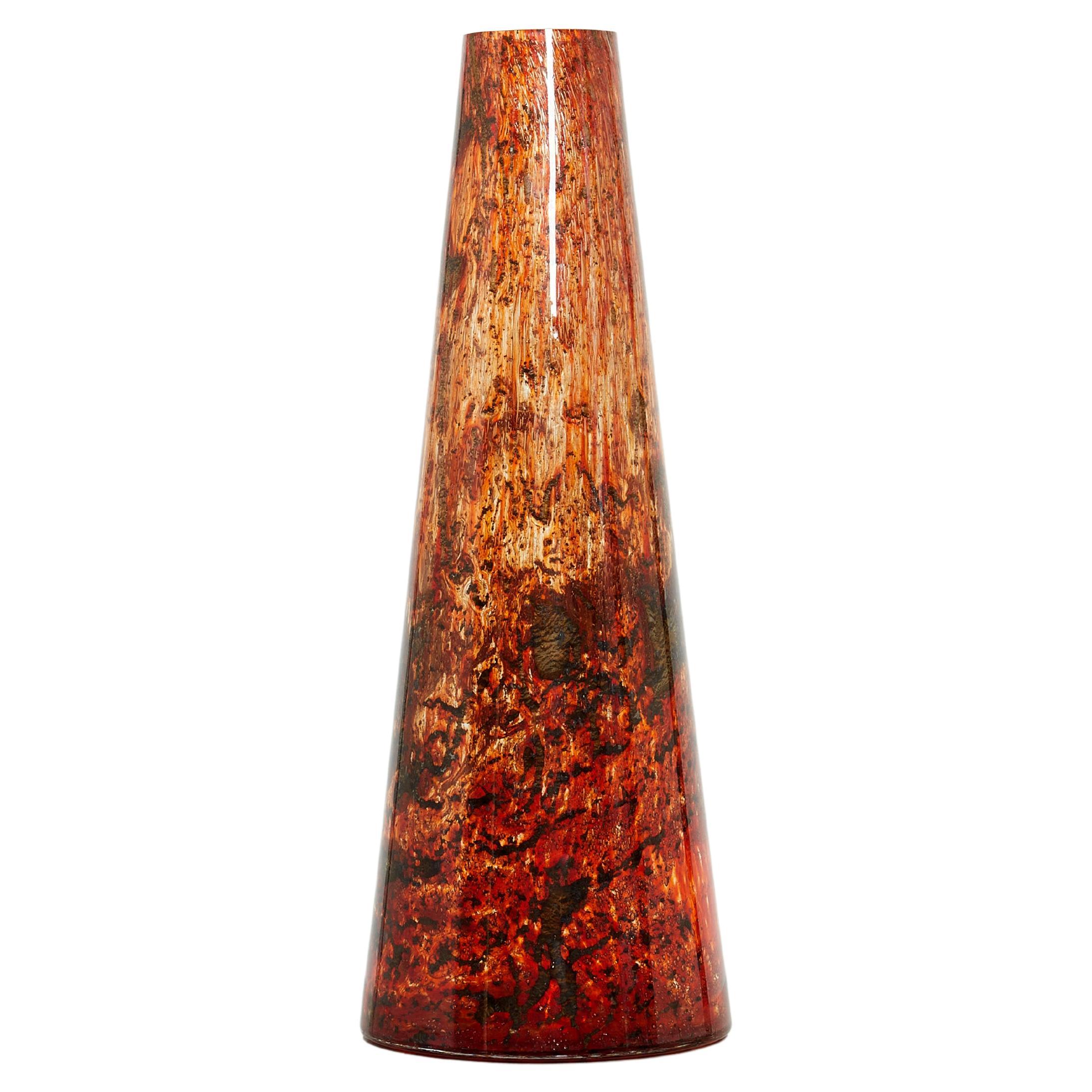 Large Murano Glass Inclusion Vase, 1970 For Sale