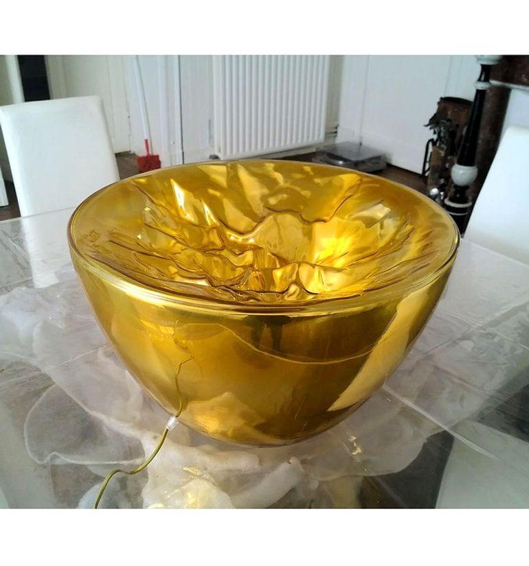 Large Murano Glass Lamp, By Mazzega For Sale 1