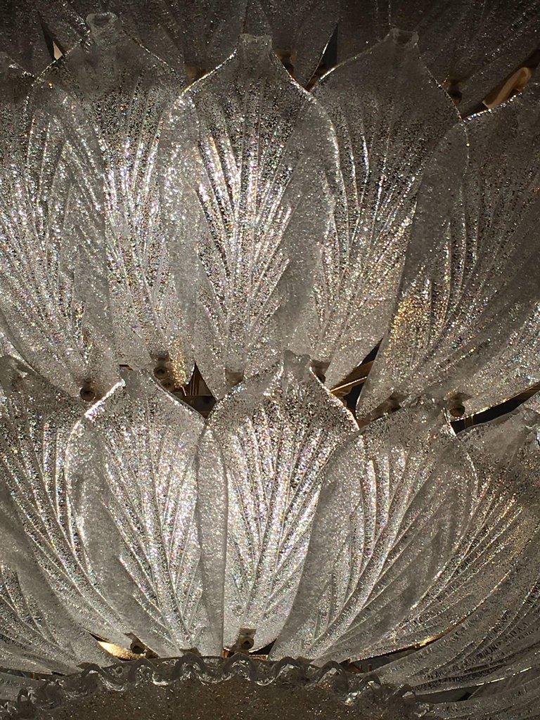 Large Murano Glass Leave Chandelier, 1990s For Sale 3