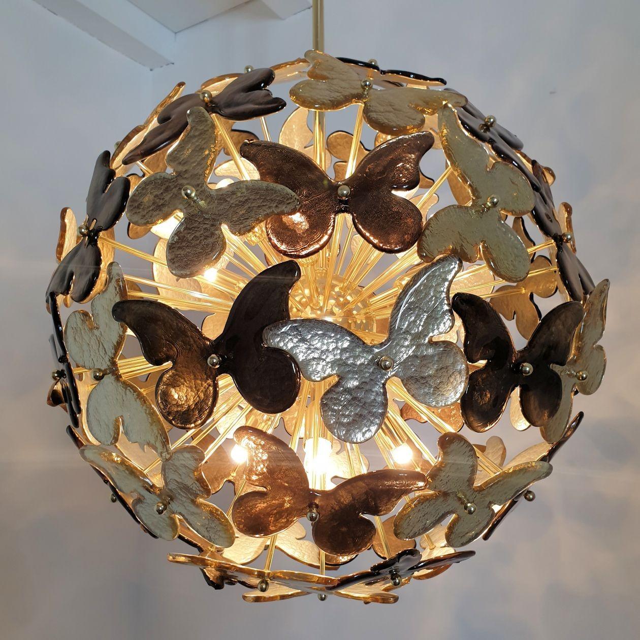 Italian Murano glass Mid-Century Sputnik chandelier For Sale