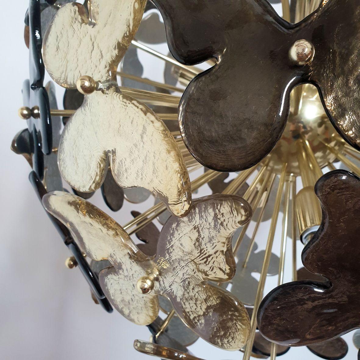 Late 20th Century Murano glass Mid-Century Sputnik chandelier For Sale
