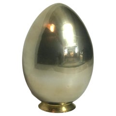 Large Murano Glass Mirrored Egg Form Table Lamp After Fontana Arte