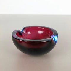 Large Murano Glass "Multi-Color" Bowl Element Shell Ashtray Murano, Italy, 1970s