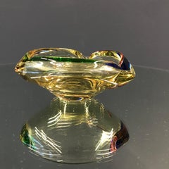 Large Murano Glass "Multi-Color" Bowl Element Shell Ashtray Murano, Italy, 1970s