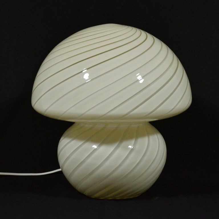 Vetri Murano Glass Mushroom Shaped Spiral Table Lamp at 1stDibs