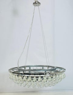 Large Murano Glass & Nickel Frame Chandelier