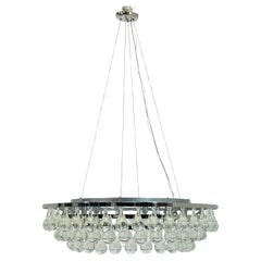 Large Murano Glass & Nickel Frame Chandelier