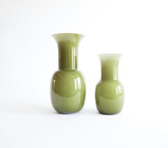 Large Murano Glass Olive Green by Aureliano Toso, 2000, Italy