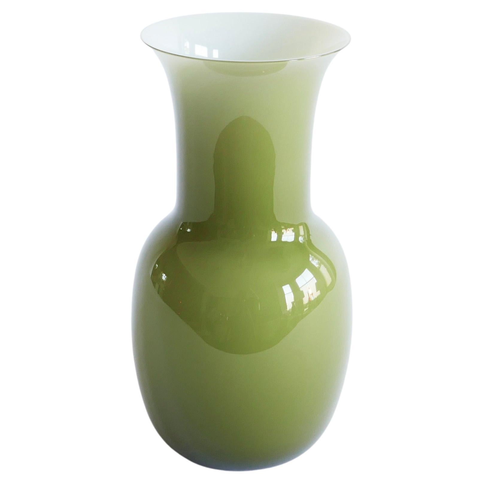Large Murano Glass Olive Green by Aureliano Toso, 2000, Italy
