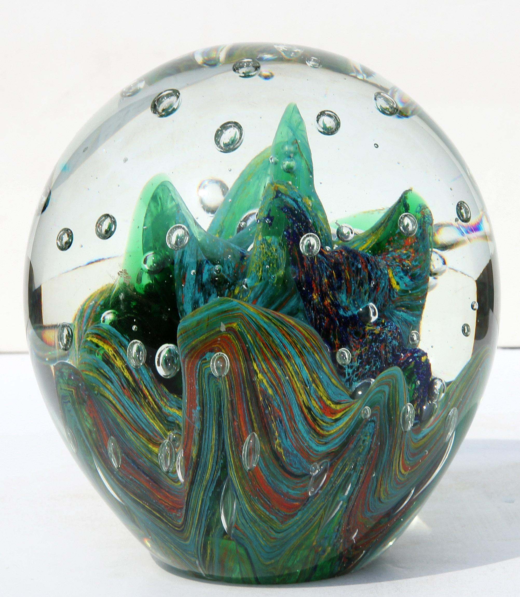 Vintage colorful Italian glass paperweight.