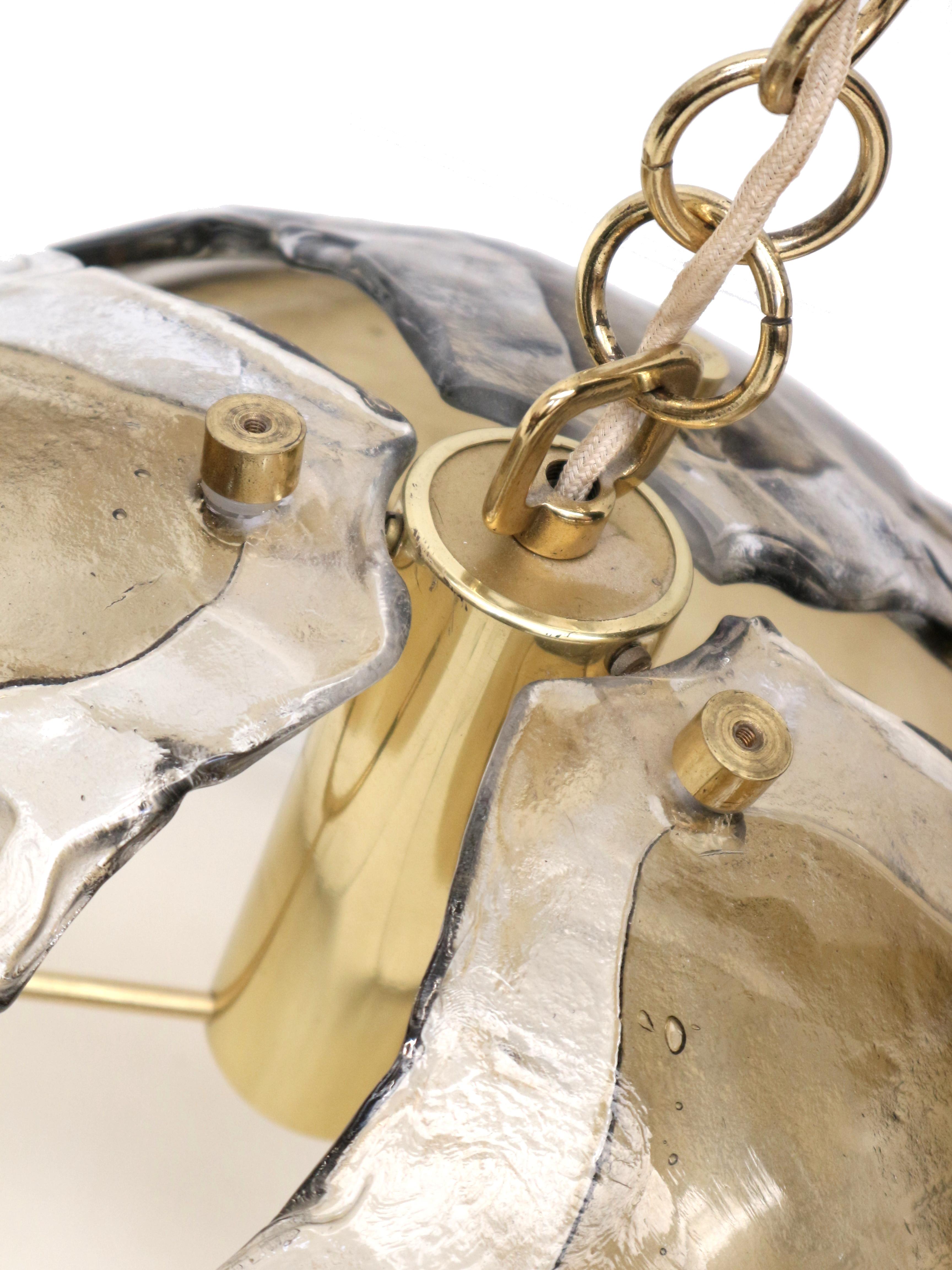 Gran lámpara colgante de cristal de Murano de Kaiser Leuchten, hacia 1970 en venta 1