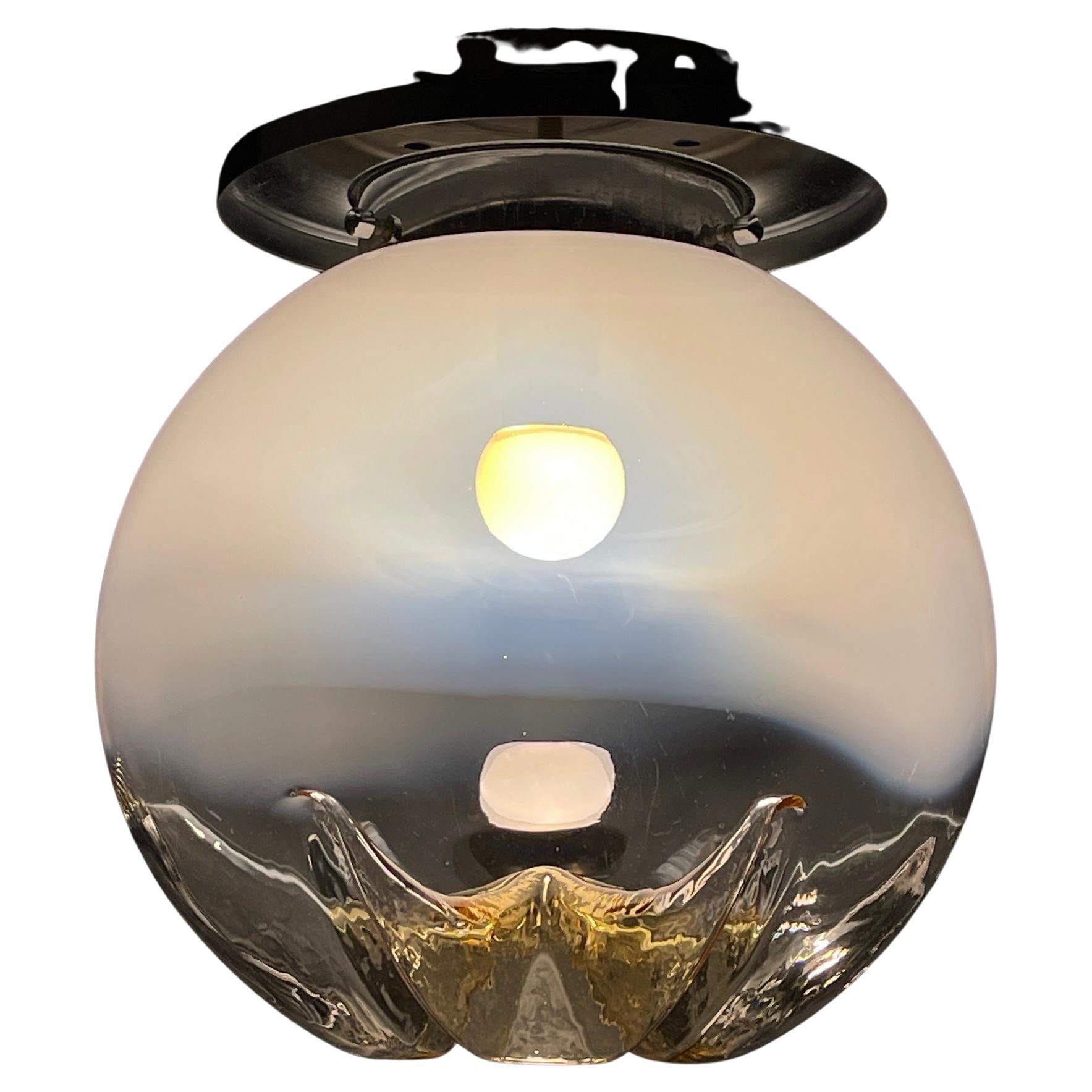 Grande lampe suspendue en verre Murano par Mazzega Murano Italie 1960s 