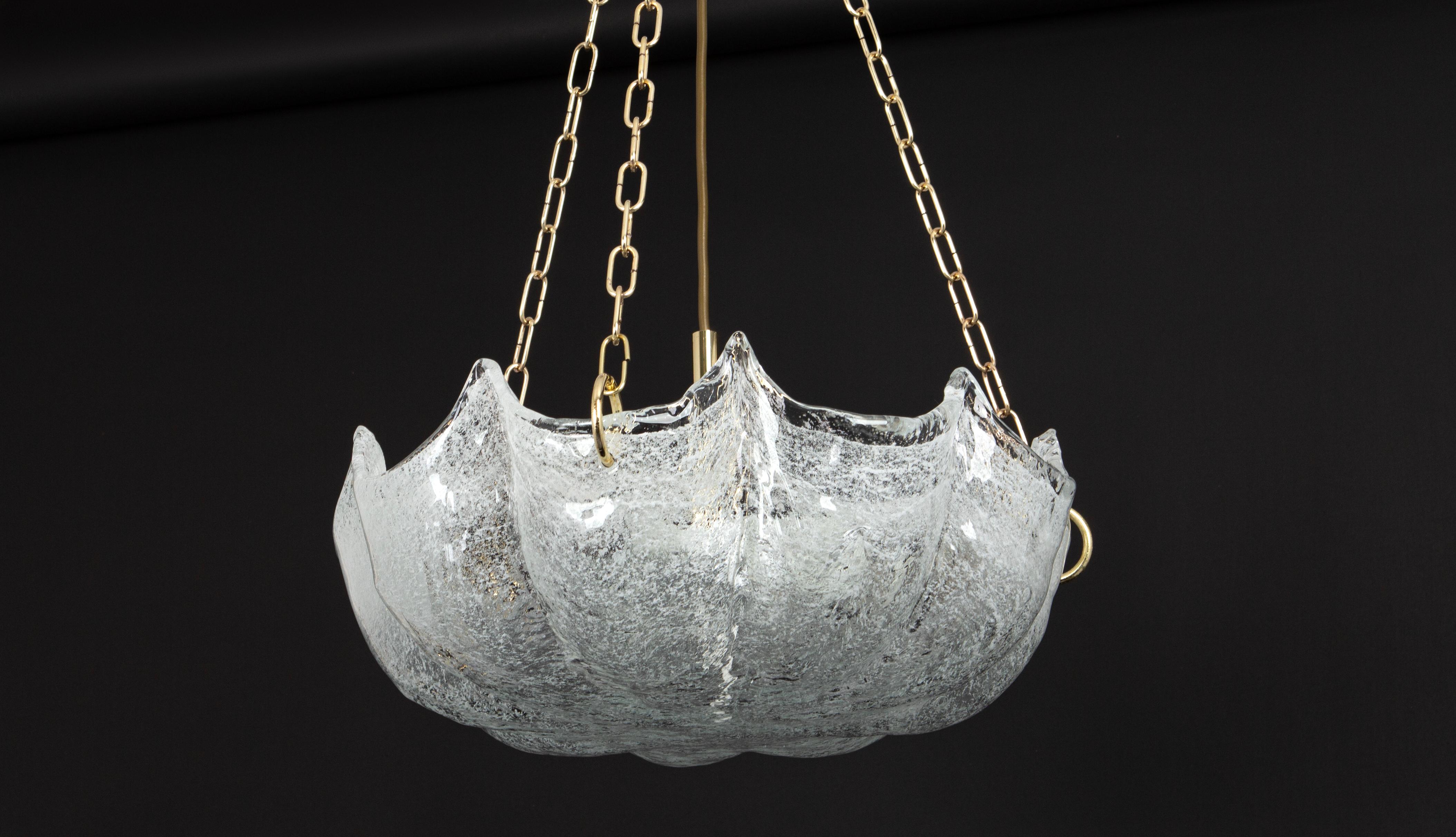 Grande lampada a sospensione in vetro di Murano, Kaiser, Germania, anni '70 in vendita 3