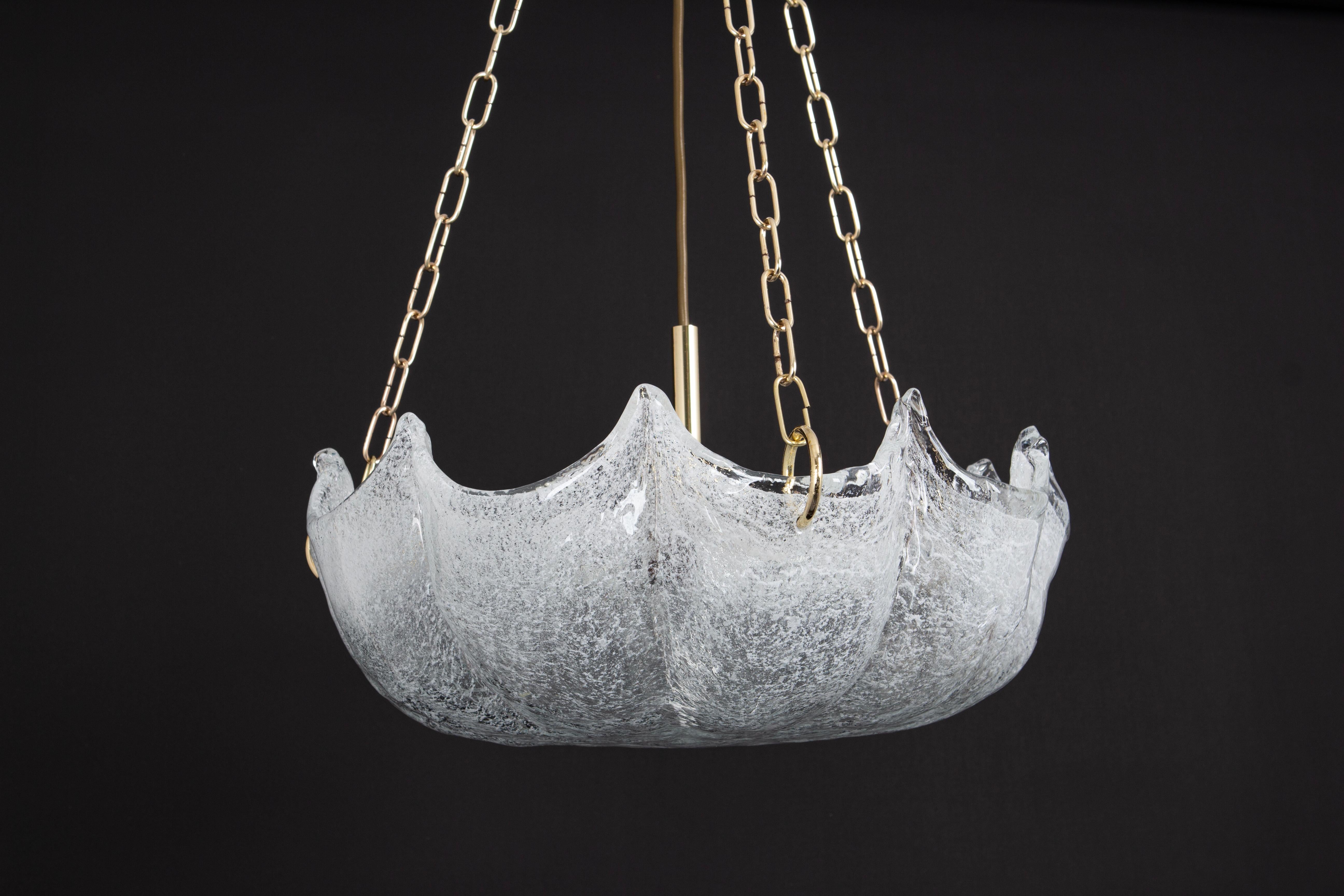 Grande lampada a sospensione in vetro di Murano, Kaiser, Germania, anni '70 in vendita 5
