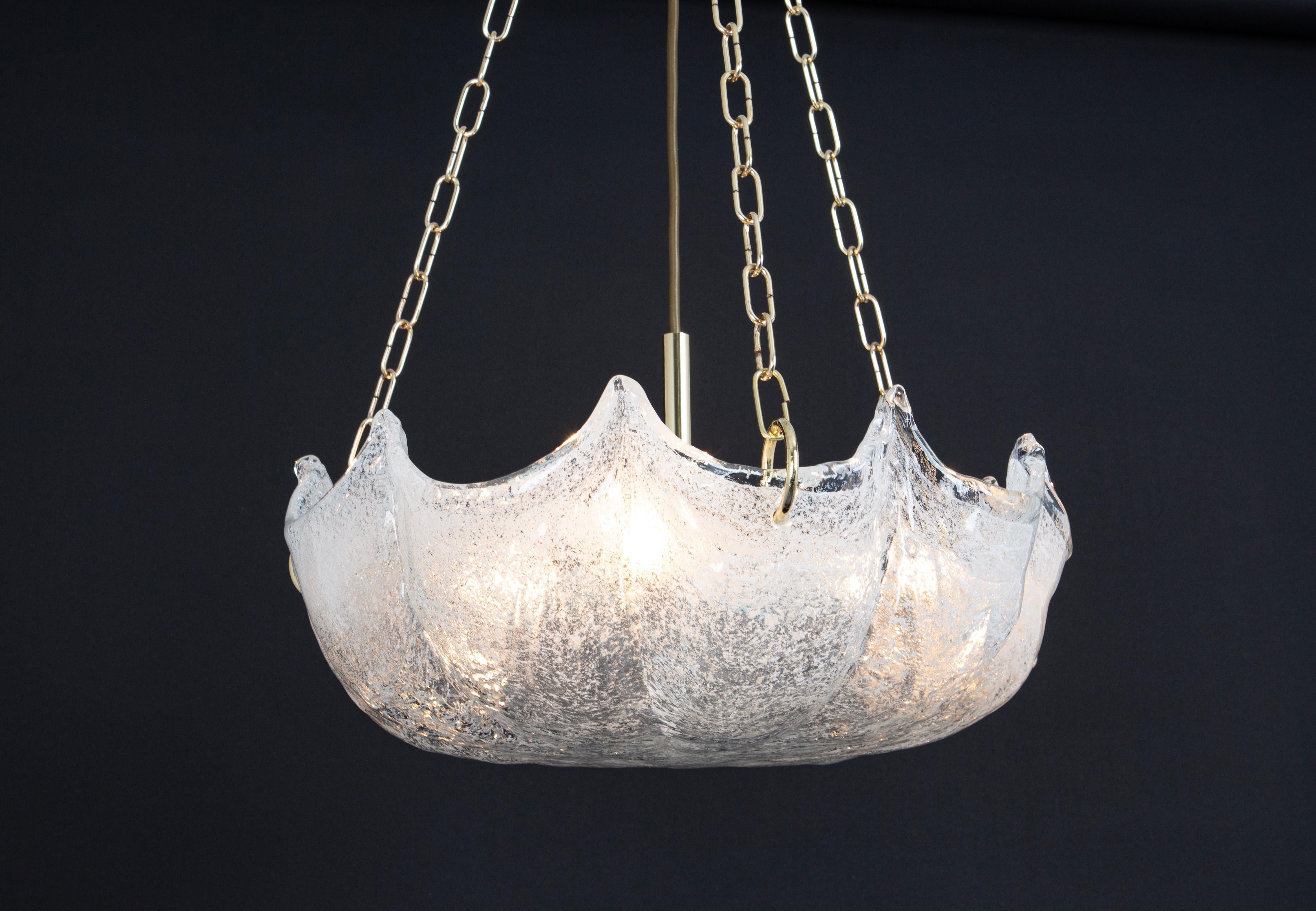 Grande lampada a sospensione in vetro di Murano, Kaiser, Germania, anni '70 in vendita 6