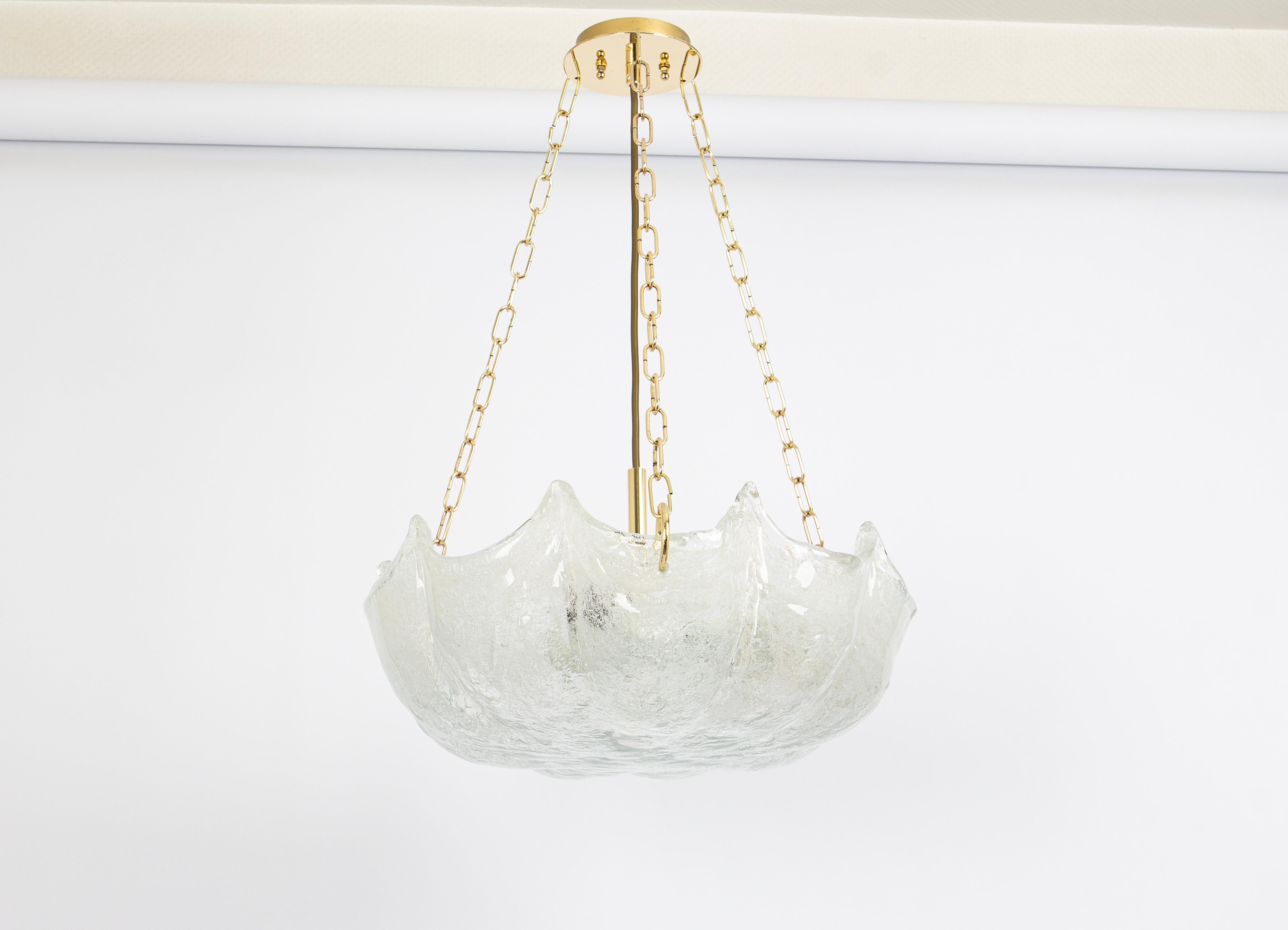 Mid-Century moderno Grande lampada a sospensione in vetro di Murano, Kaiser, Germania, anni '70 in vendita