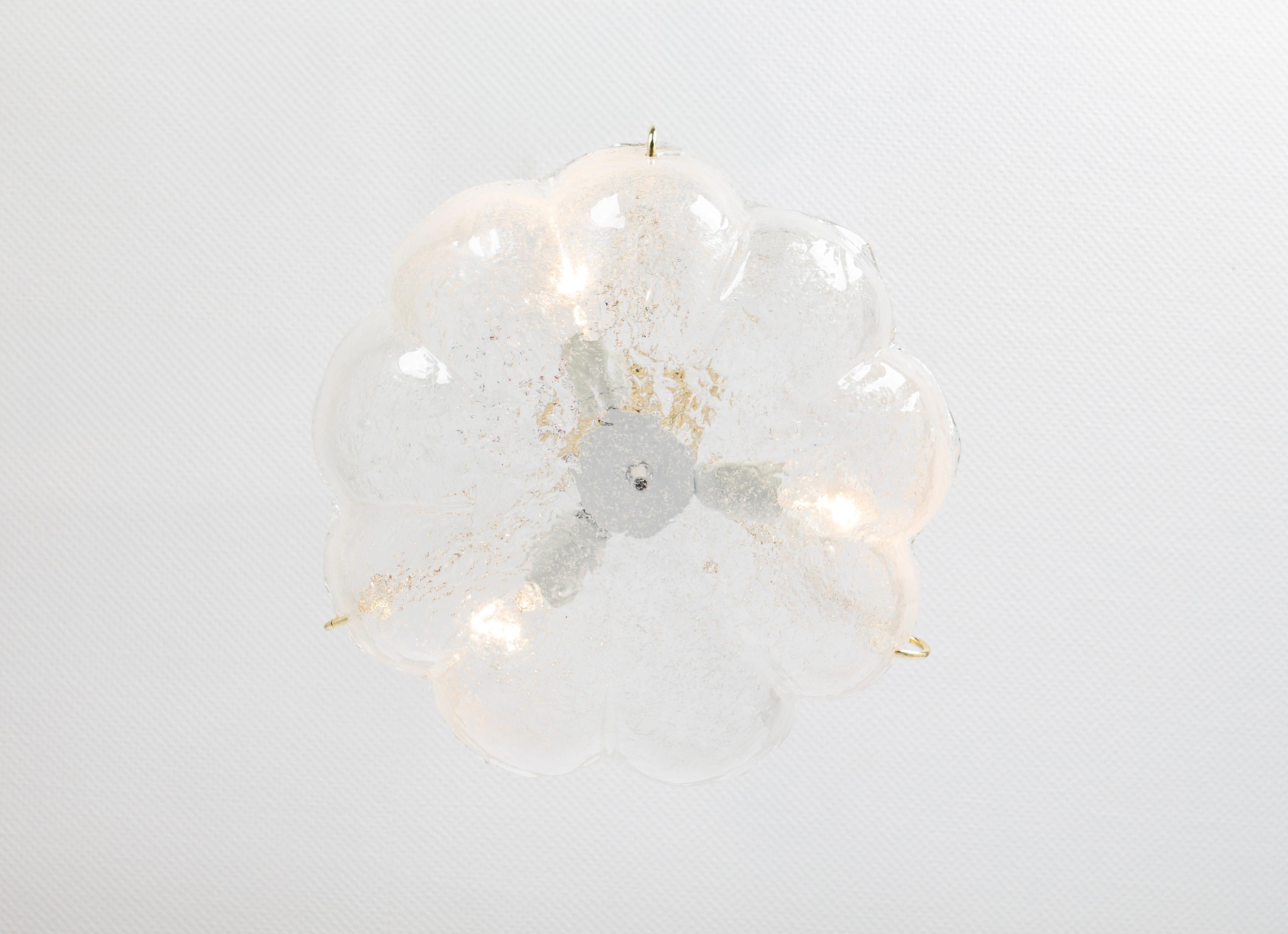 Metallo Grande lampada a sospensione in vetro di Murano, Kaiser, Germania, anni '70 in vendita