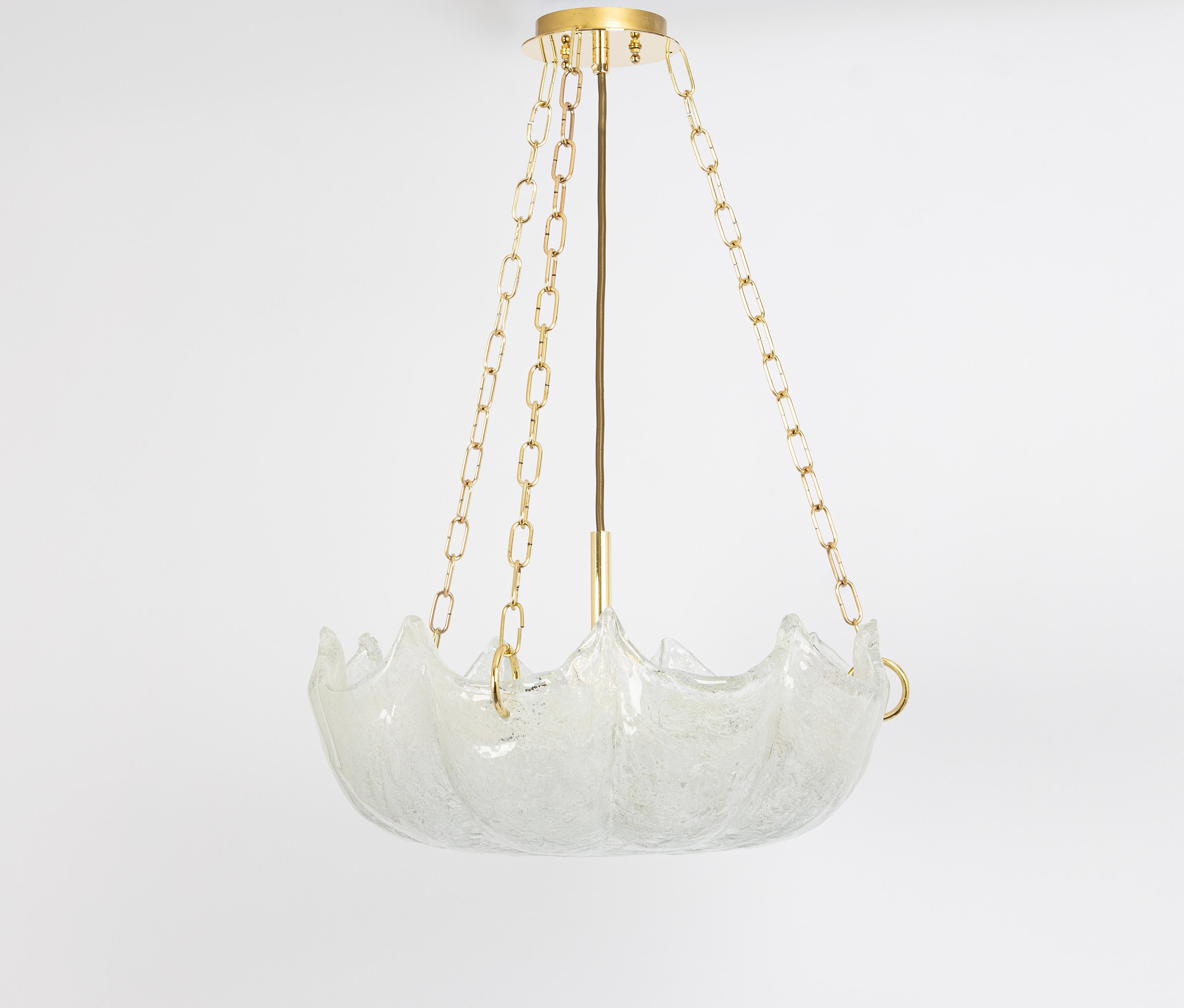 Grande lampada a sospensione in vetro di Murano, Kaiser, Germania, anni '70 in vendita 1