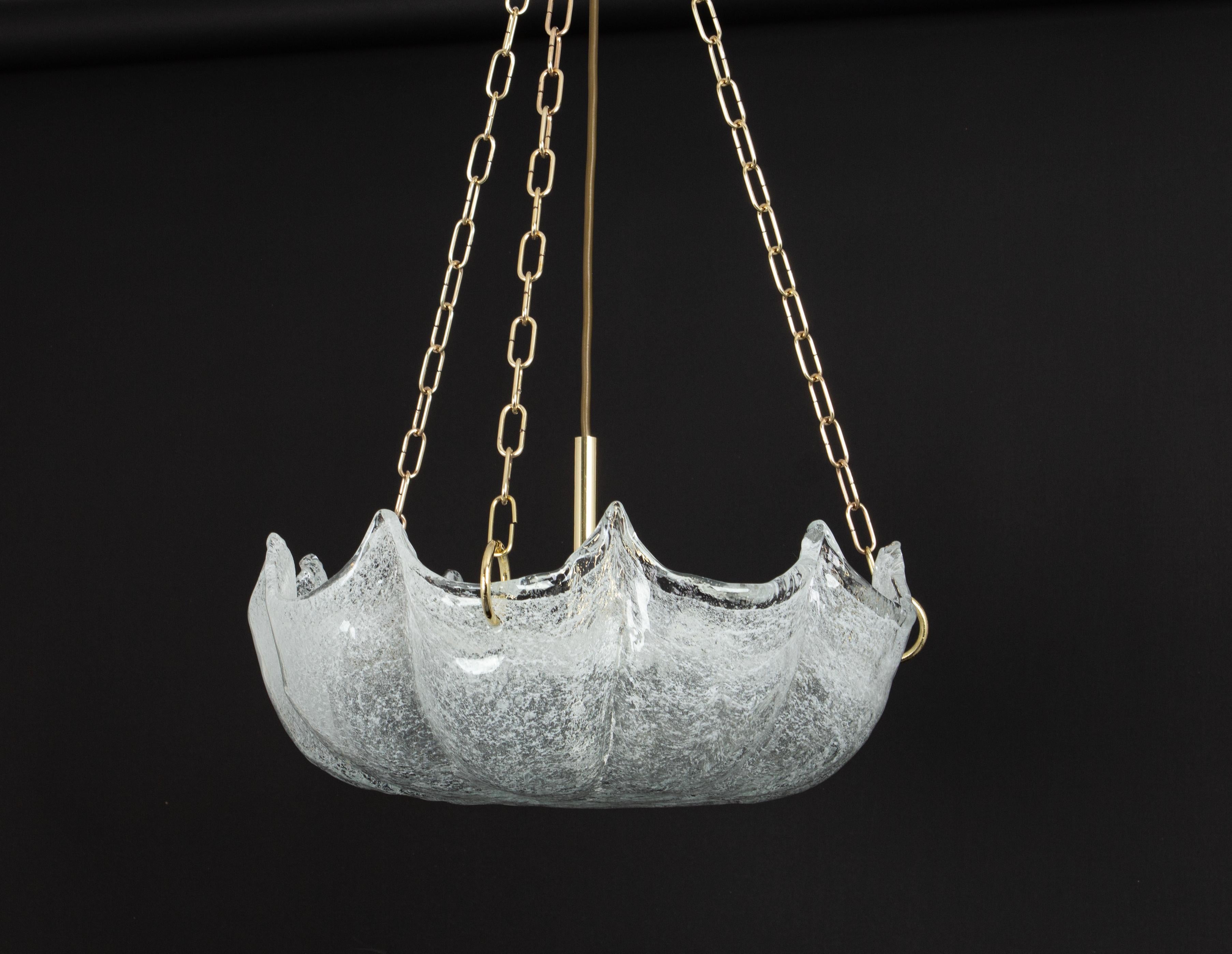 Grande lampada a sospensione in vetro di Murano, Kaiser, Germania, anni '70 in vendita 2
