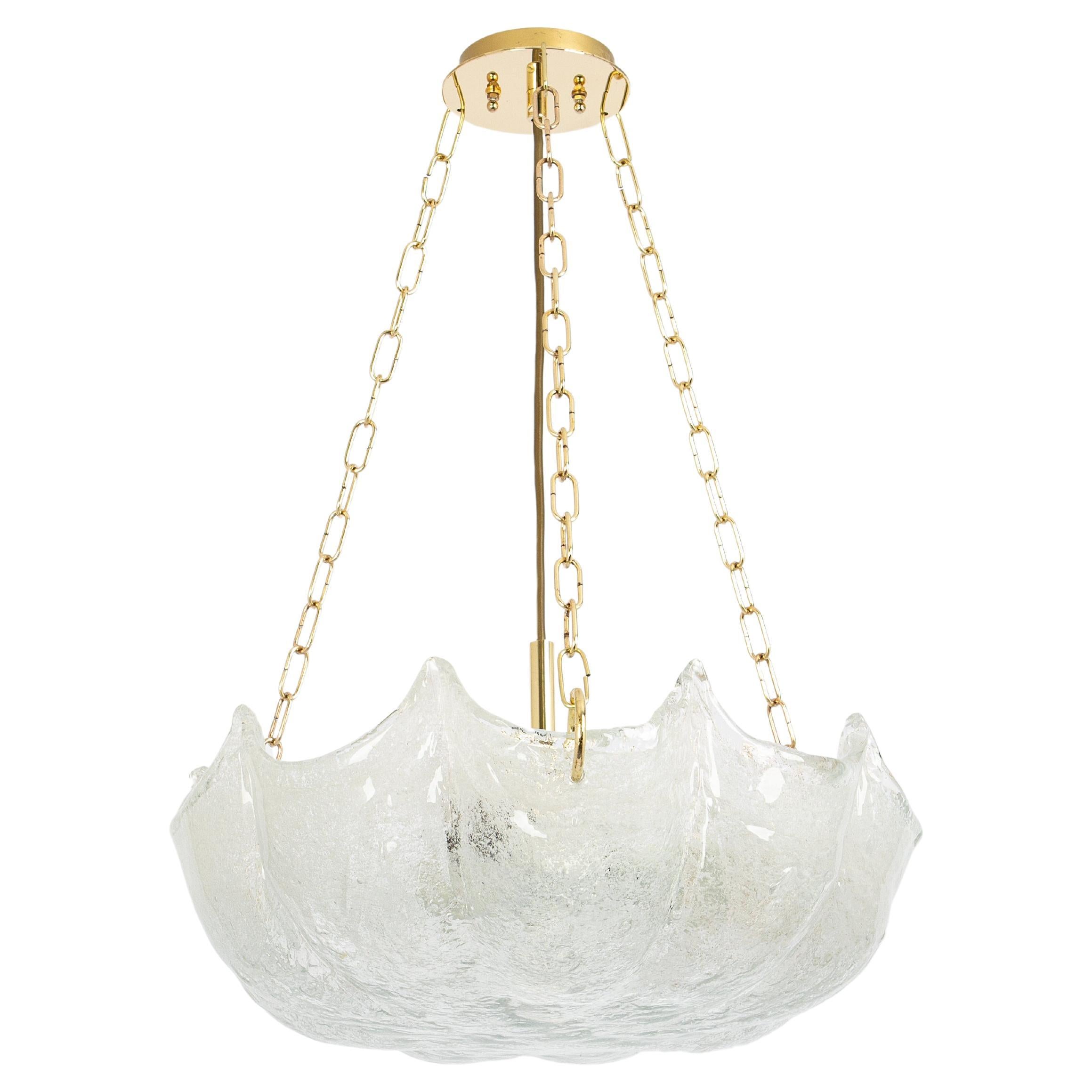 Large Murano Glass Pendant light, Kaiser, Germany, 1970s