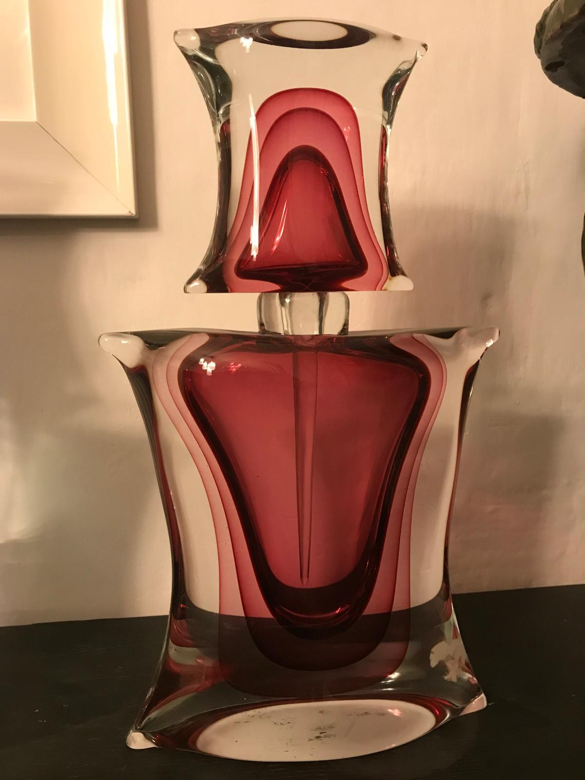 Vetro di Murano Grande bottiglia di profumo in vetro di Murano in vendita