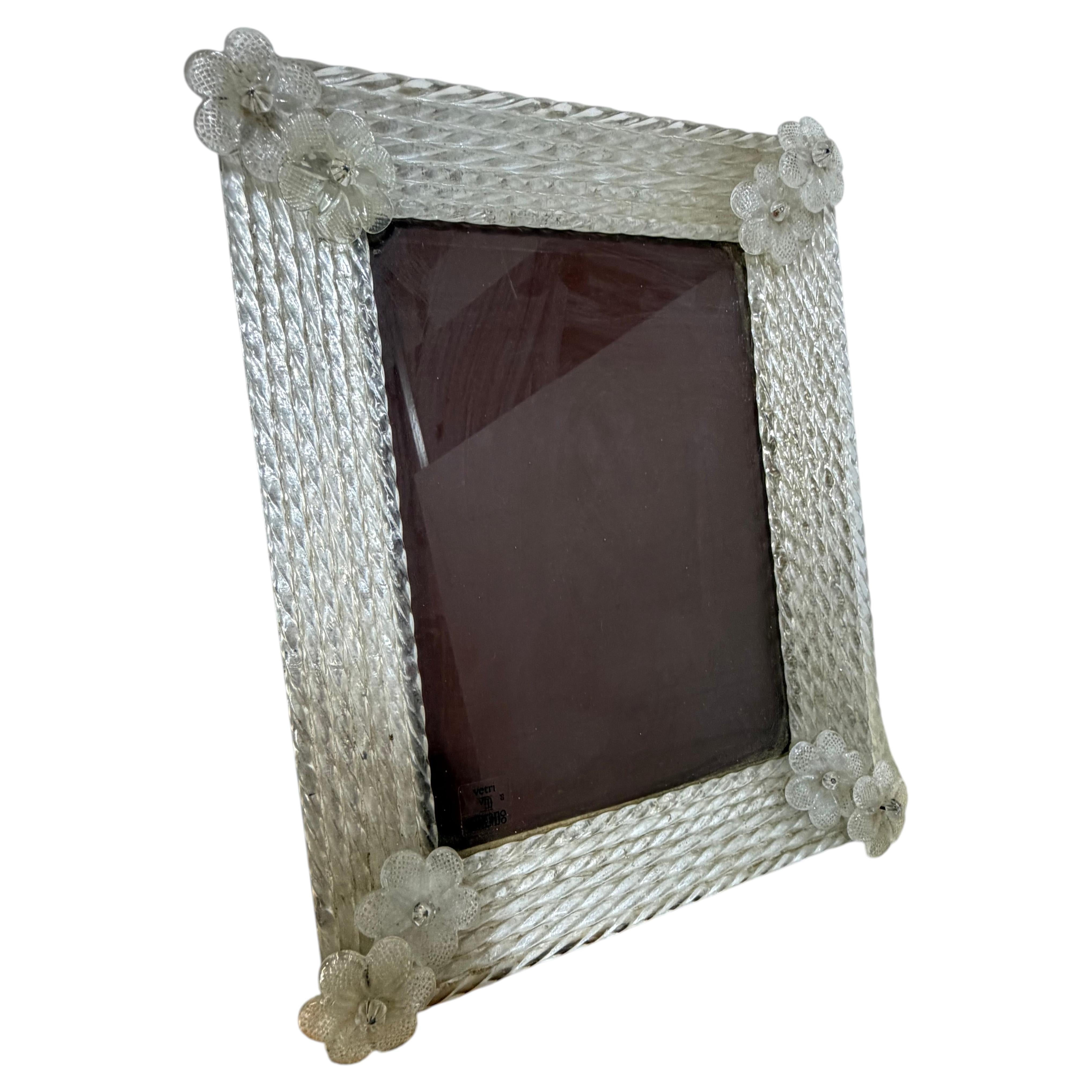Large Murano glass Photo Frame, 1960s For Sale