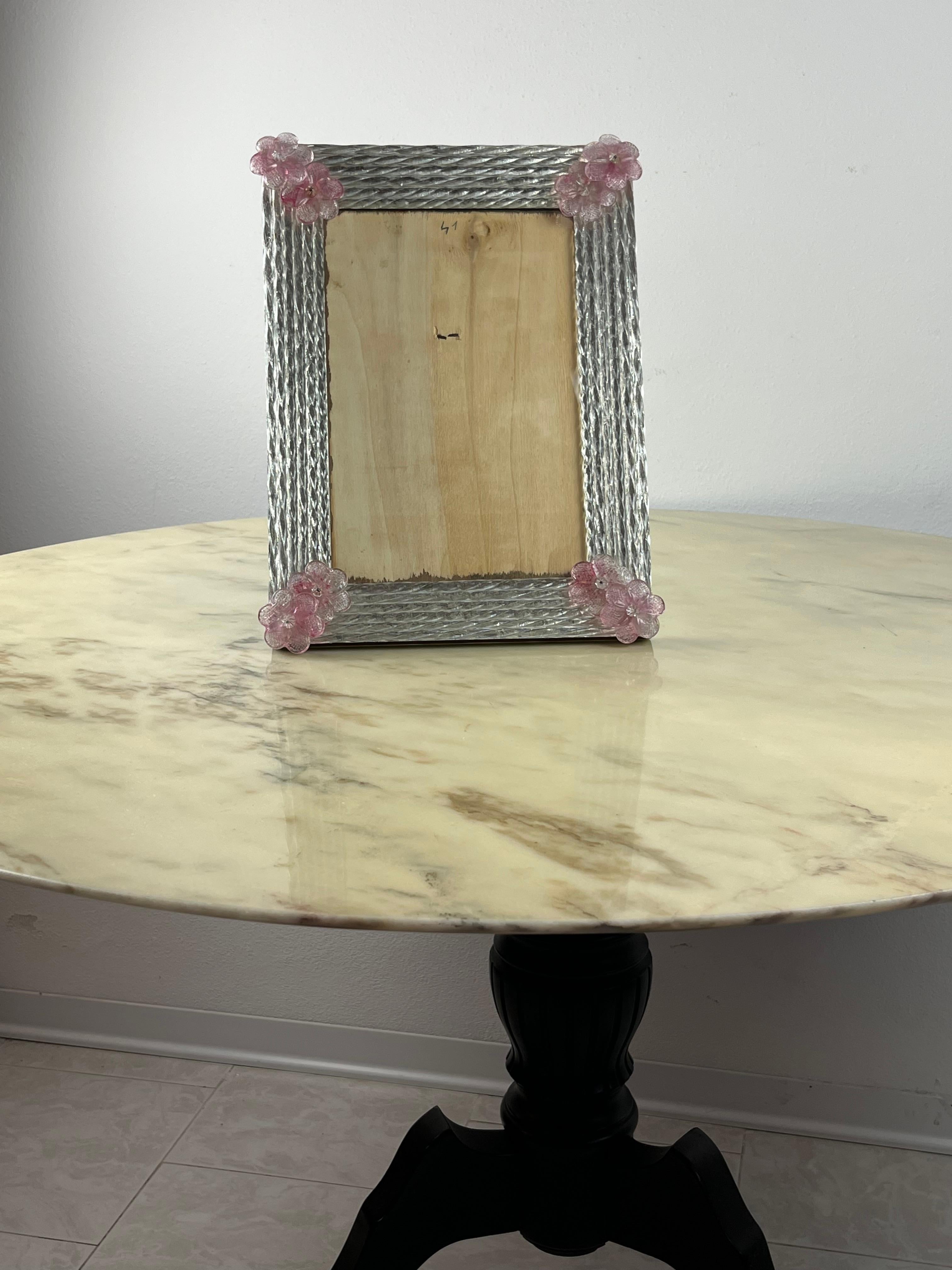 italien Grand cadre photo en verre de Murano, Italie, années 1970 en vente