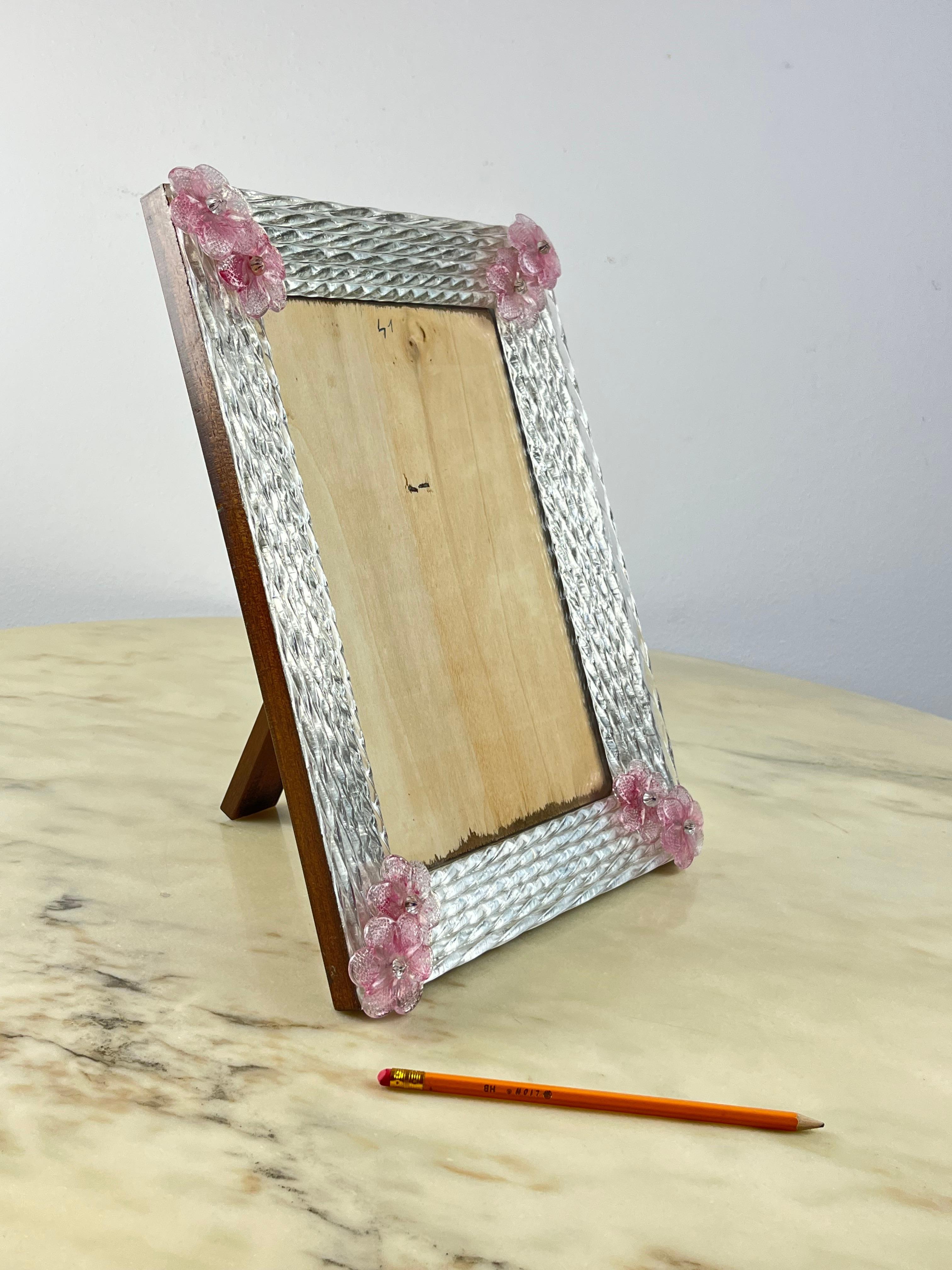 Large Murano Glass Photo Frame, Italy, 1970s For Sale 2