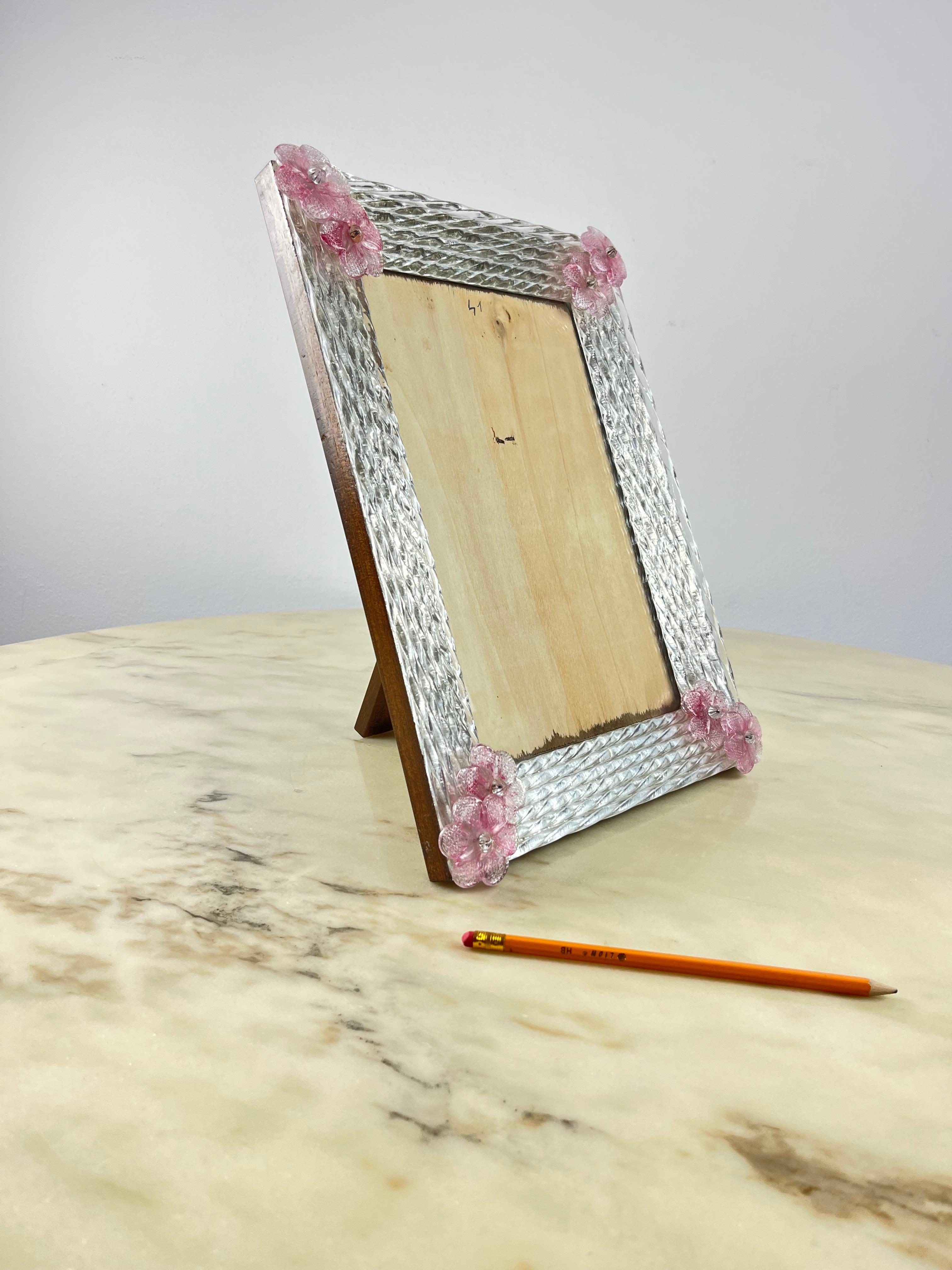 Large Murano Glass Photo Frame, Italy, 1970s For Sale 3