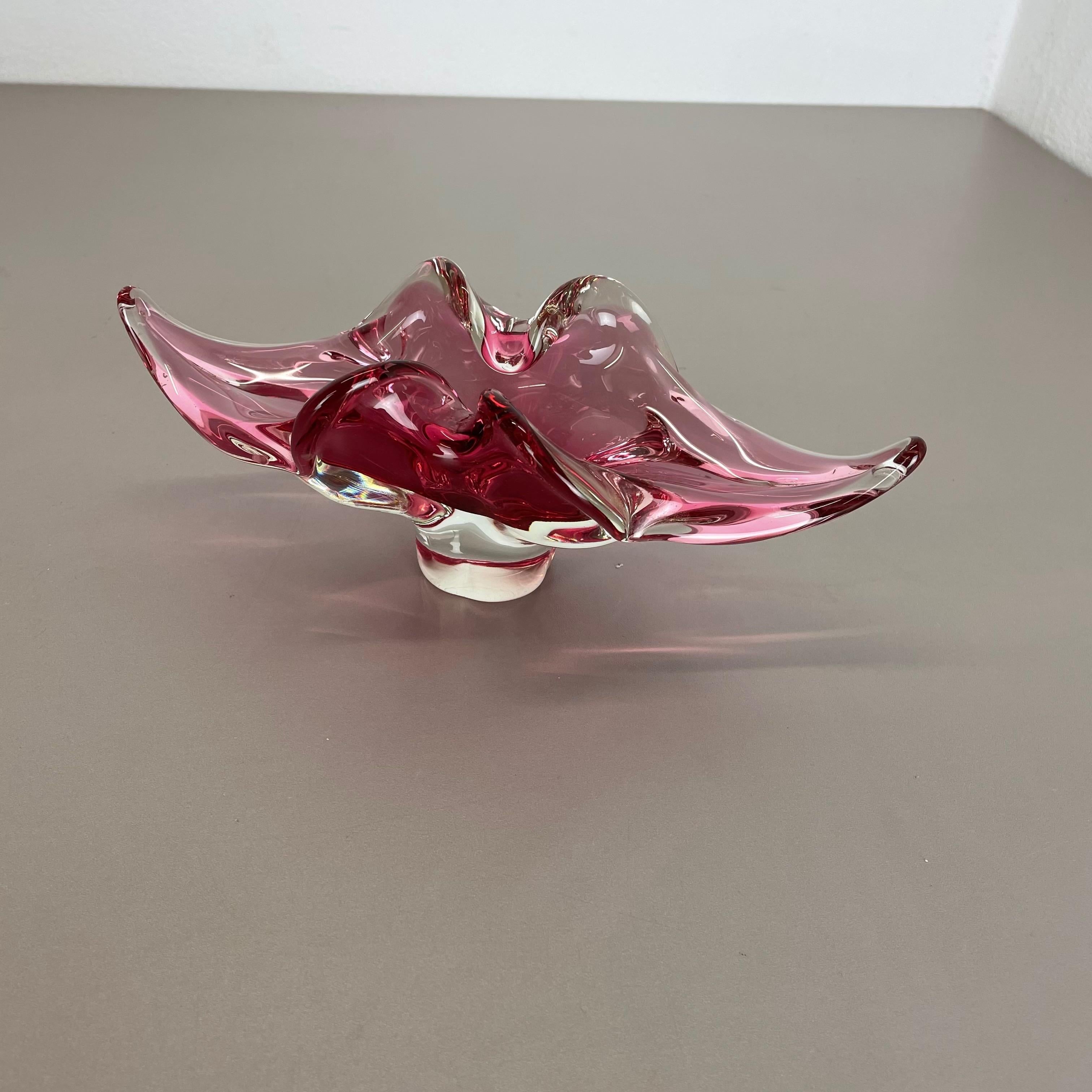 pink murano glass ashtray