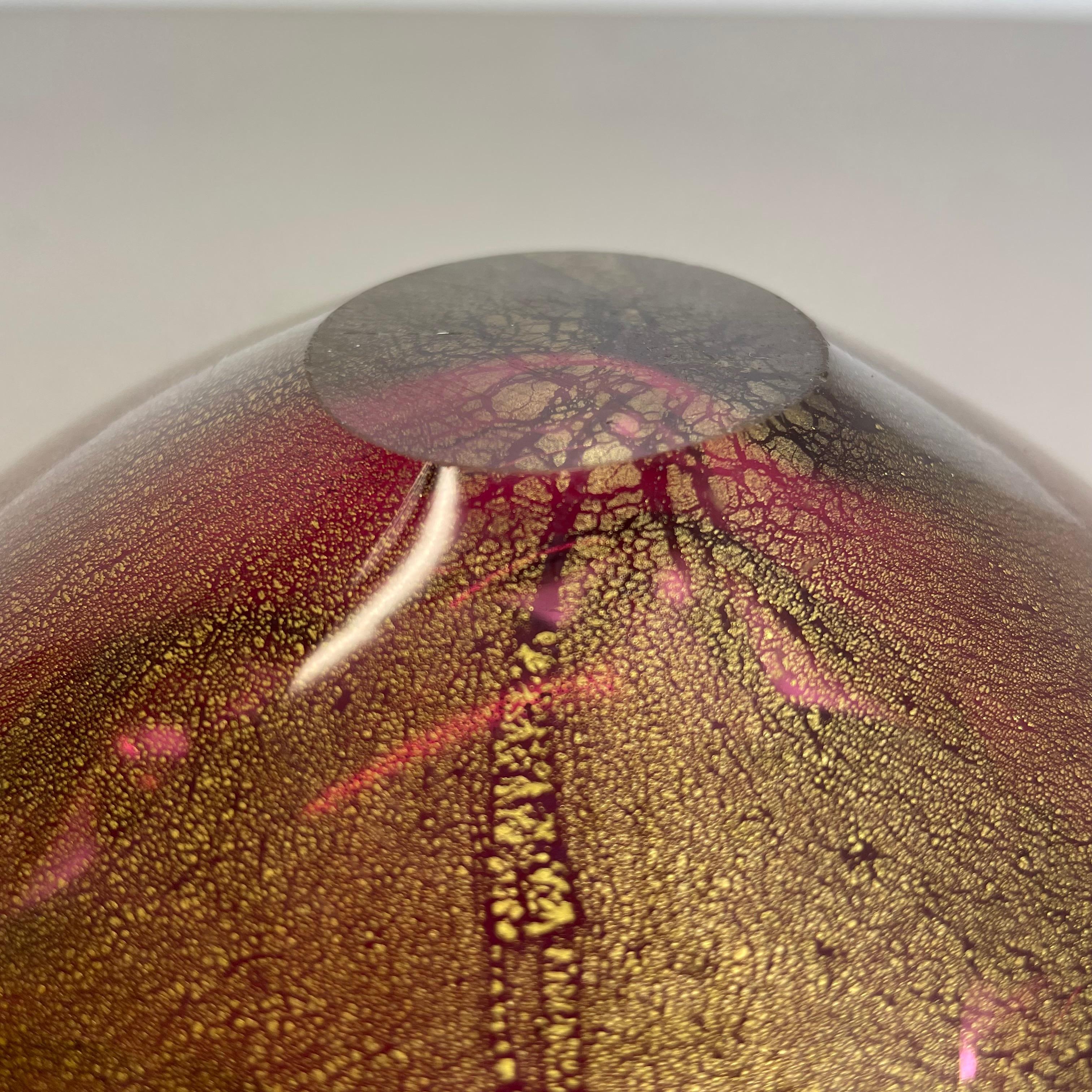 Grand cendrier en verre de Murano « rose or » avec éléments en coquille de bol, Murano, Italie, 1970 en vente 9